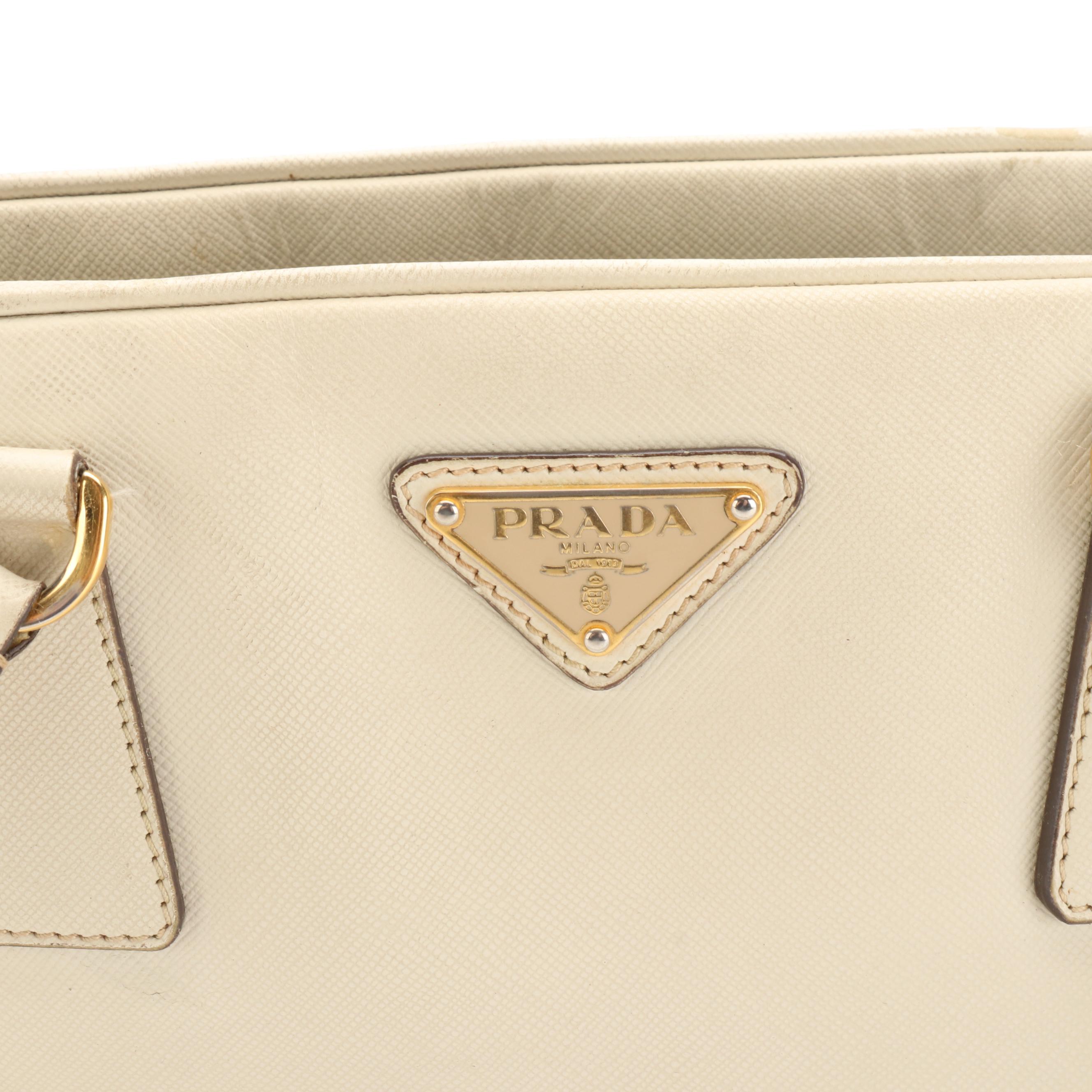 Prada Bauletto Locking Bag in Saffiano Lux Leather