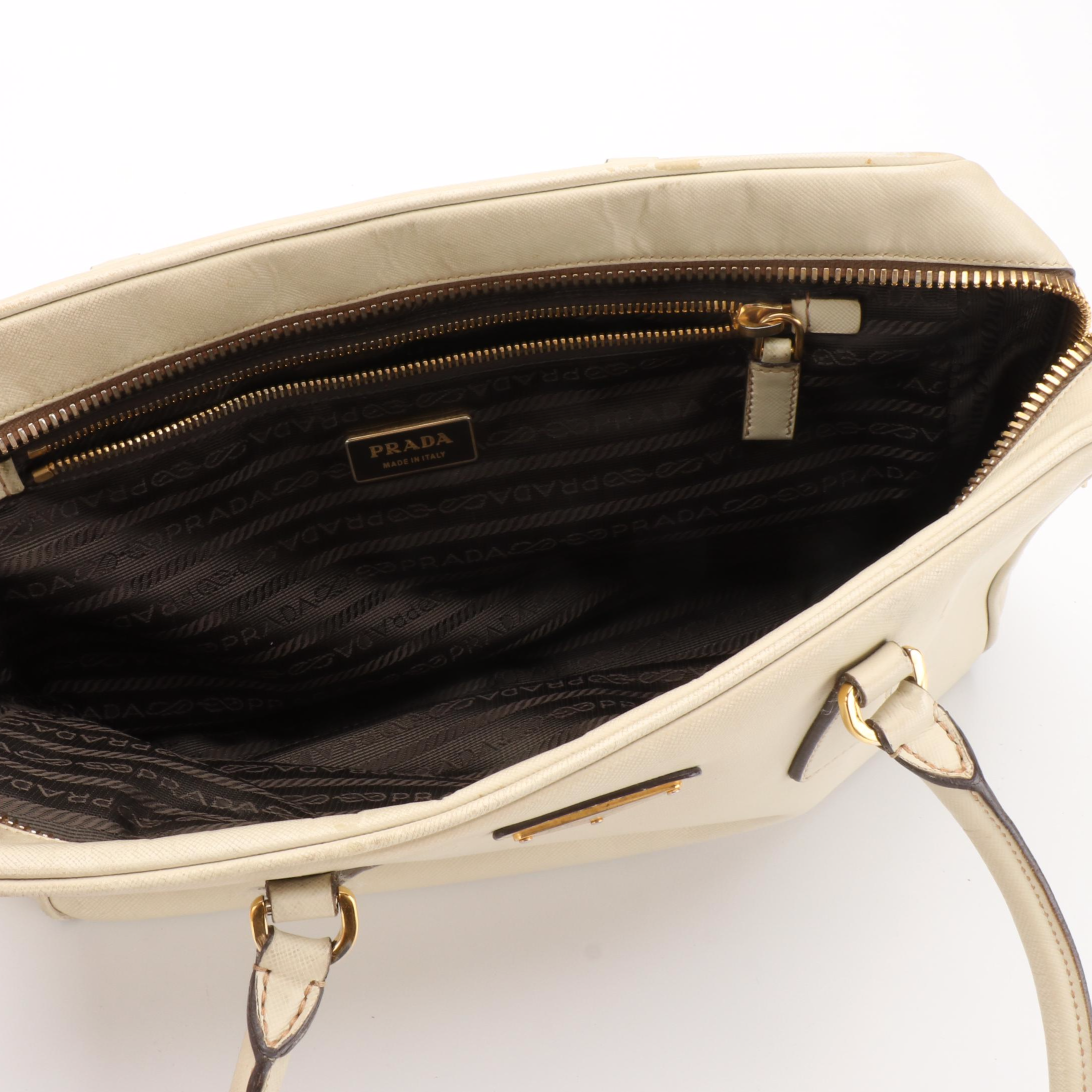 Prada Bauletto Locking Bag in Saffiano Lux Leather