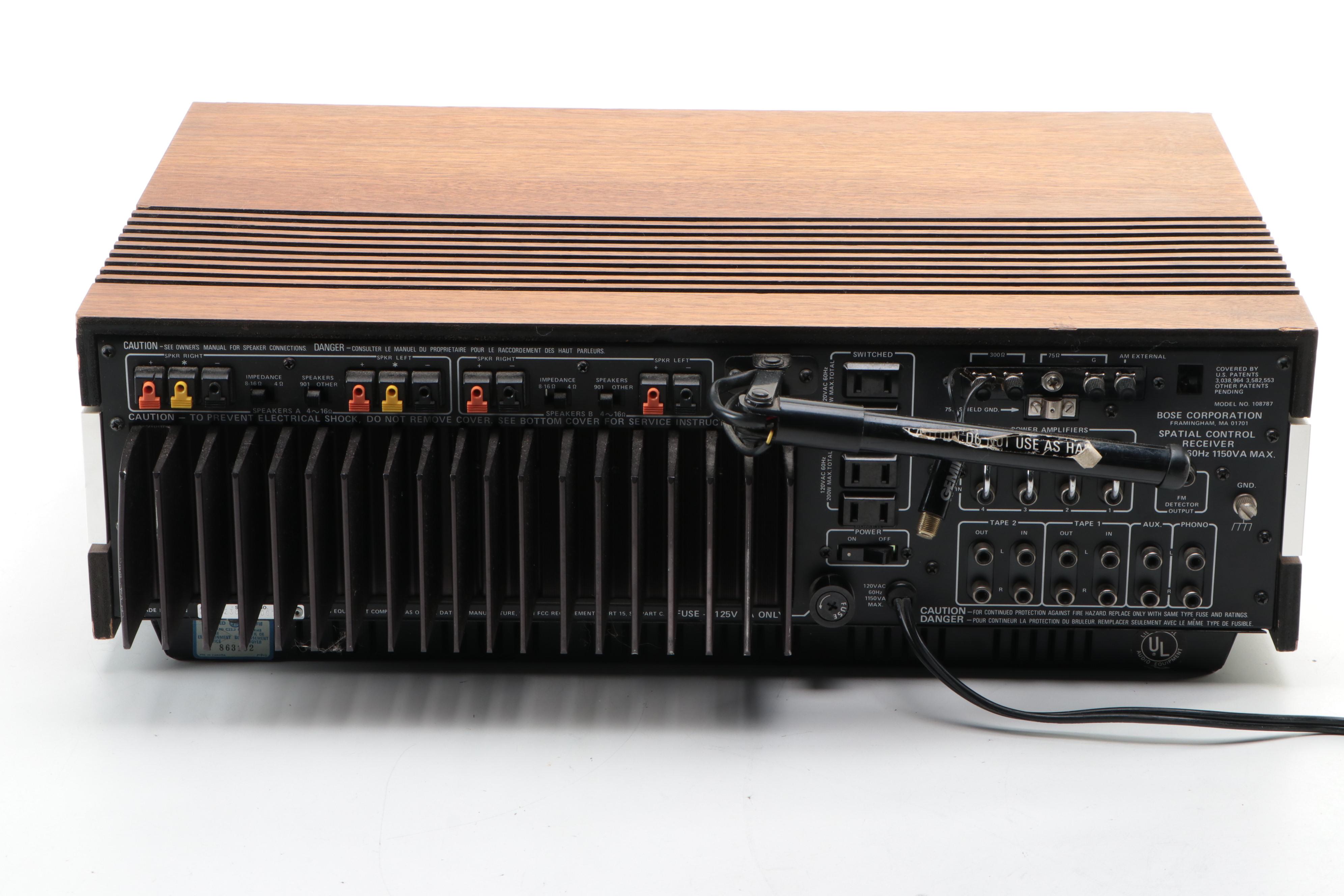 Bose Model 551 Spatial Control Mahogany Veneer Stereo Receiver, Late 20th C