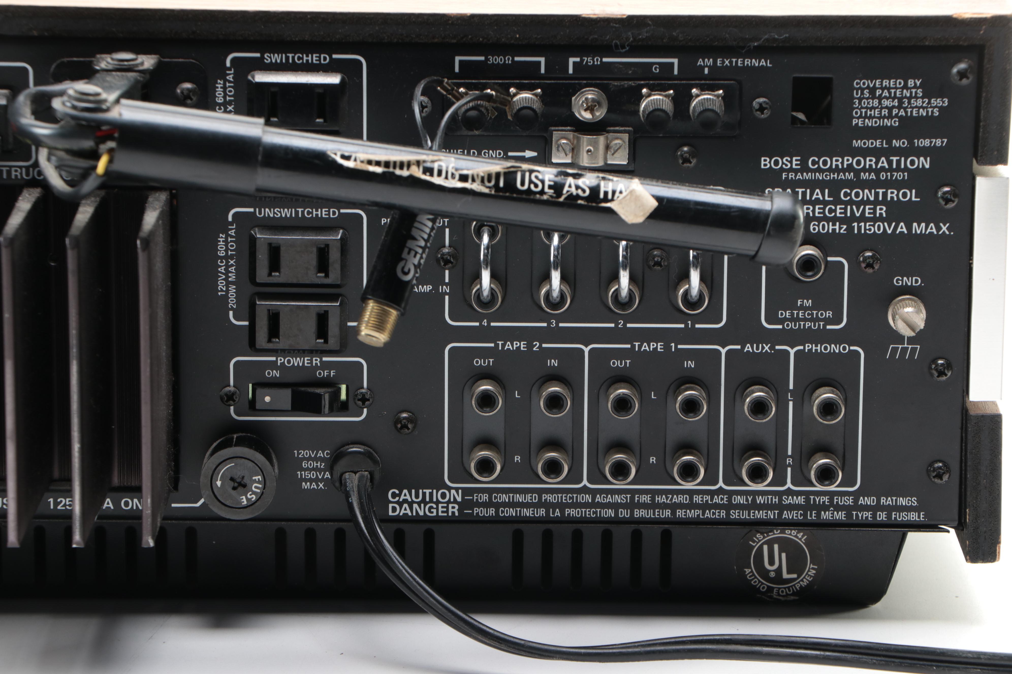 Bose Model 551 Spatial Control Mahogany Veneer Stereo Receiver, Late 20th C