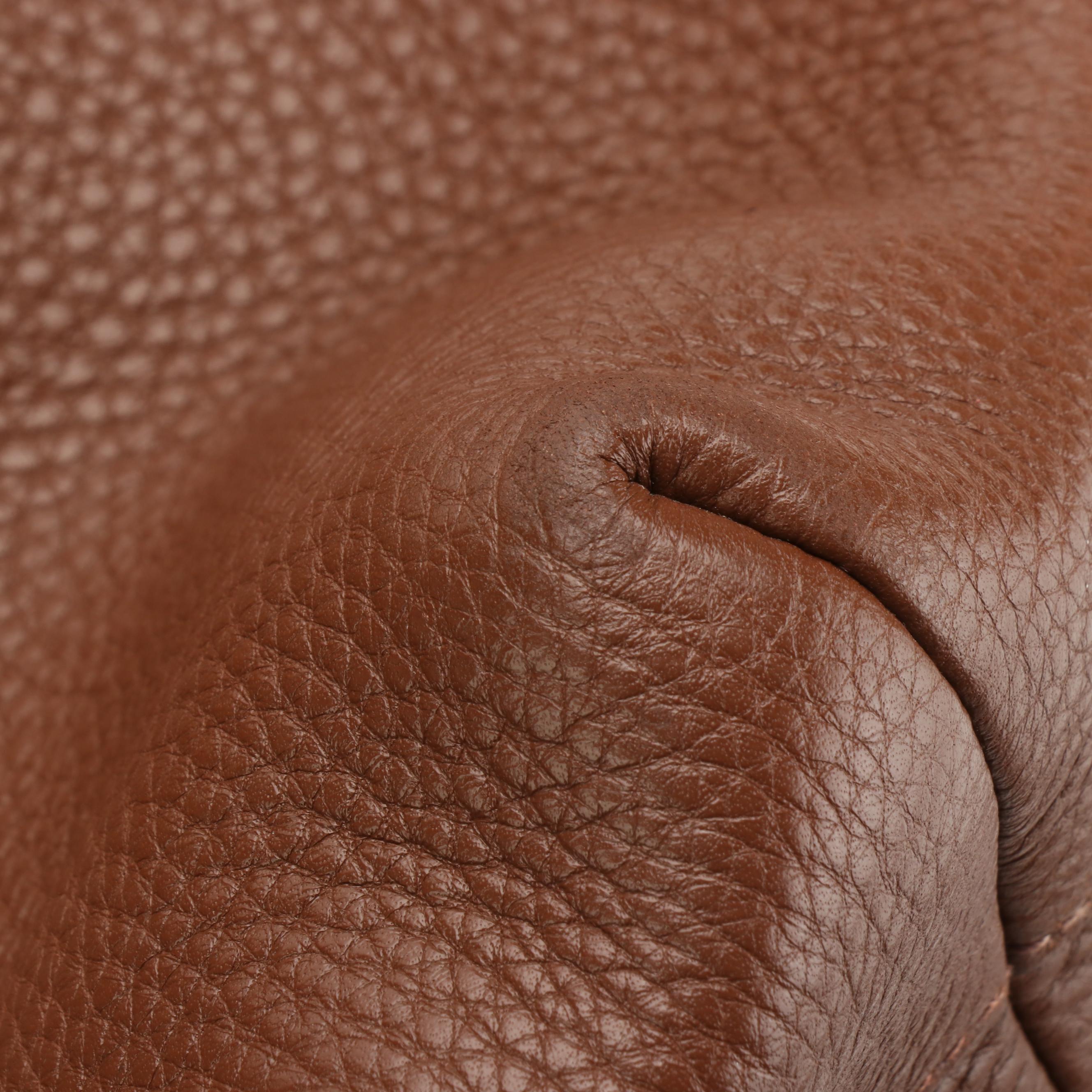 Prada Two-Way Tote in Brown Vitello Daino Leather