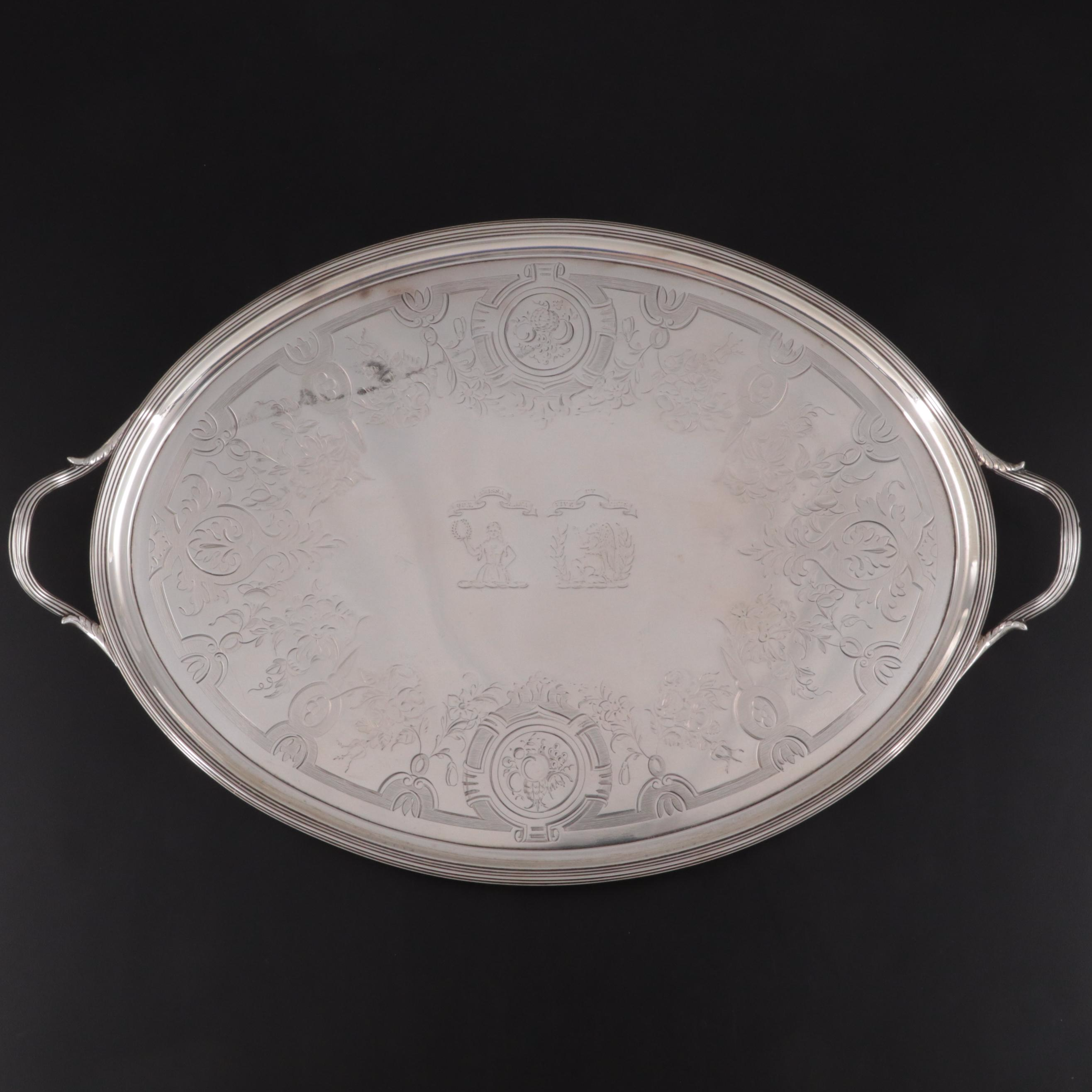 John Crouch I & Thomas Hannam Sterling Silver Wedding Tray, 1796