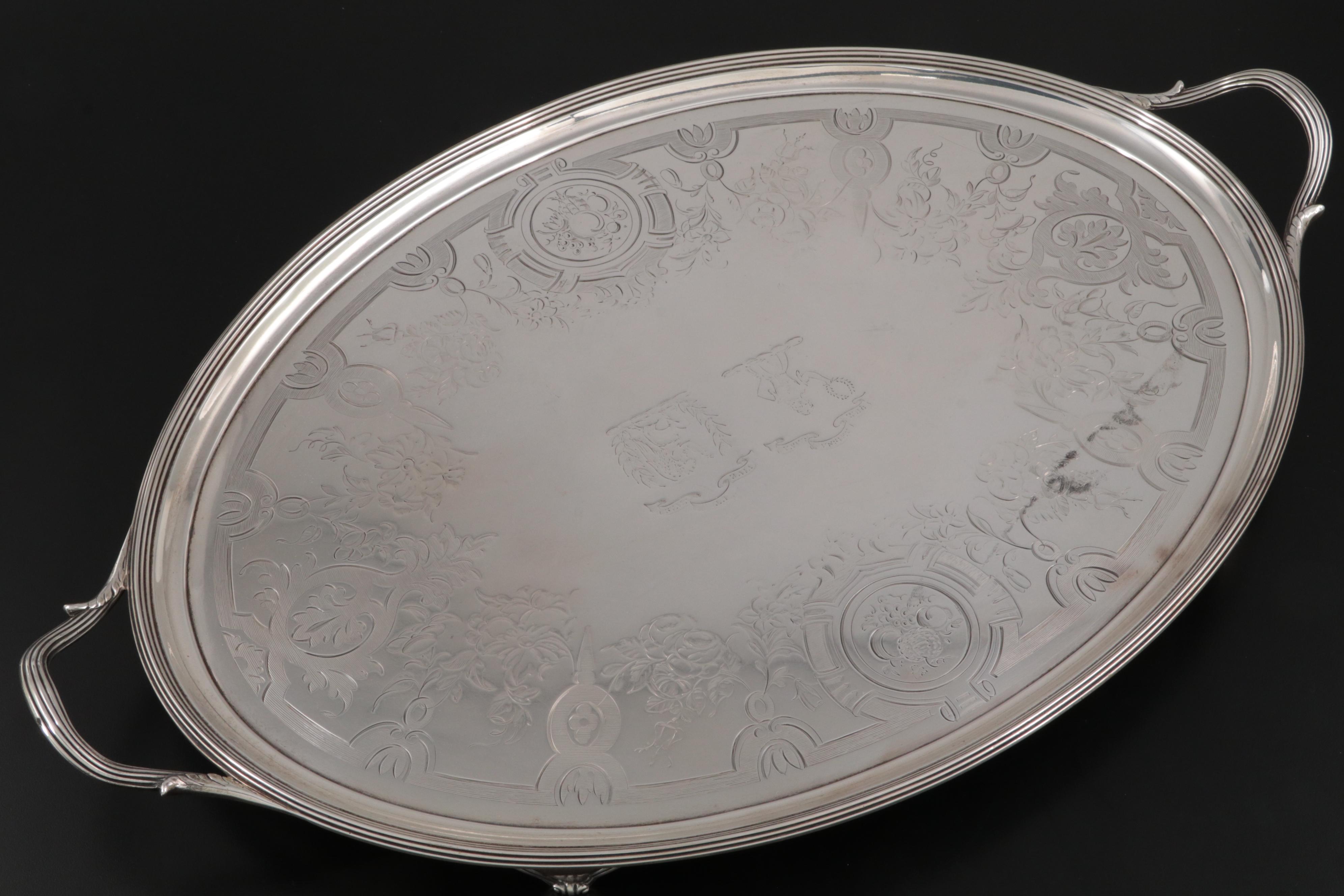 John Crouch I & Thomas Hannam Sterling Silver Wedding Tray, 1796