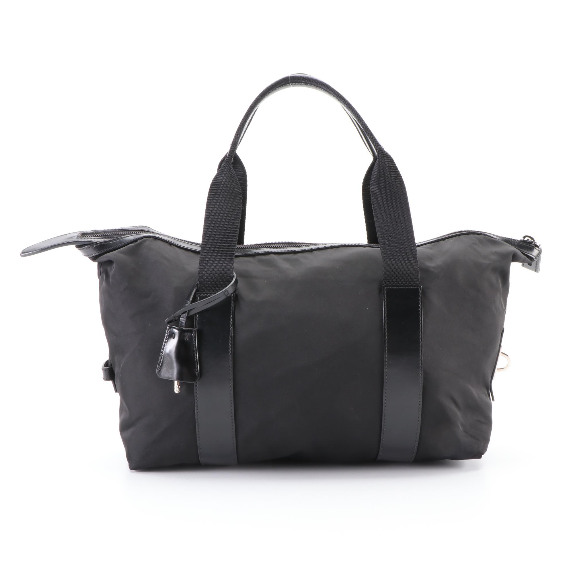 Prada Nylon and Leather Two-Way Tote