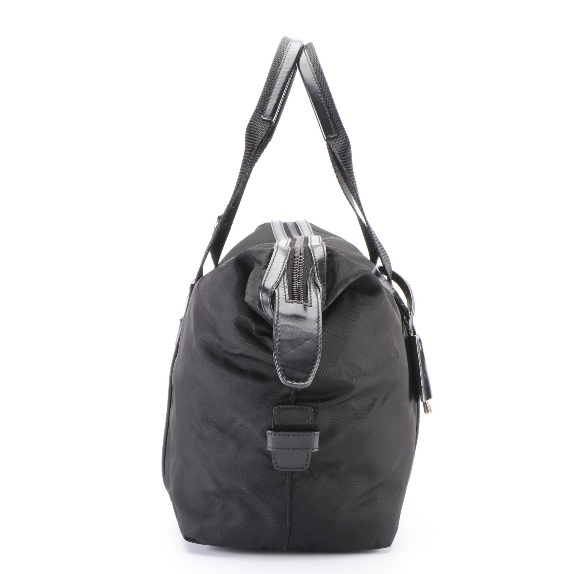 Prada Nylon and Leather Two-Way Tote