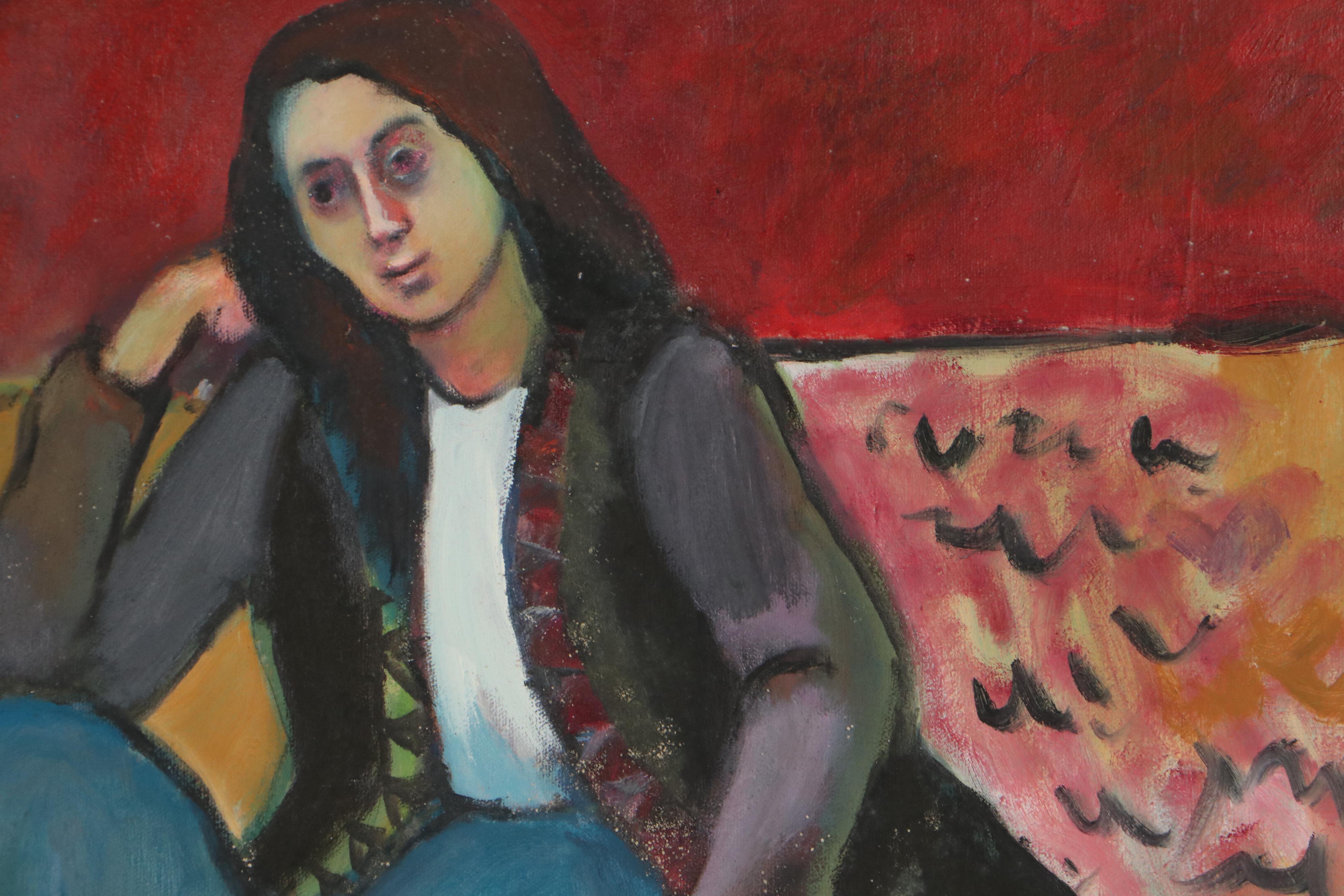 Marion Maas Oil Painting of Seated Figure