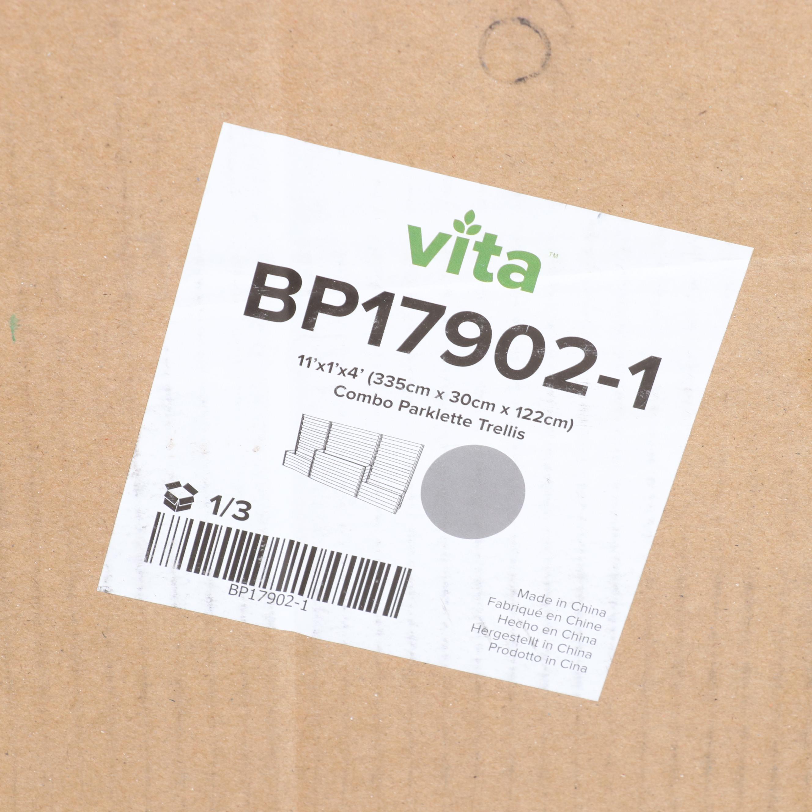 Vita "Urbana" 11' Parklette Combo Planter with Trellis