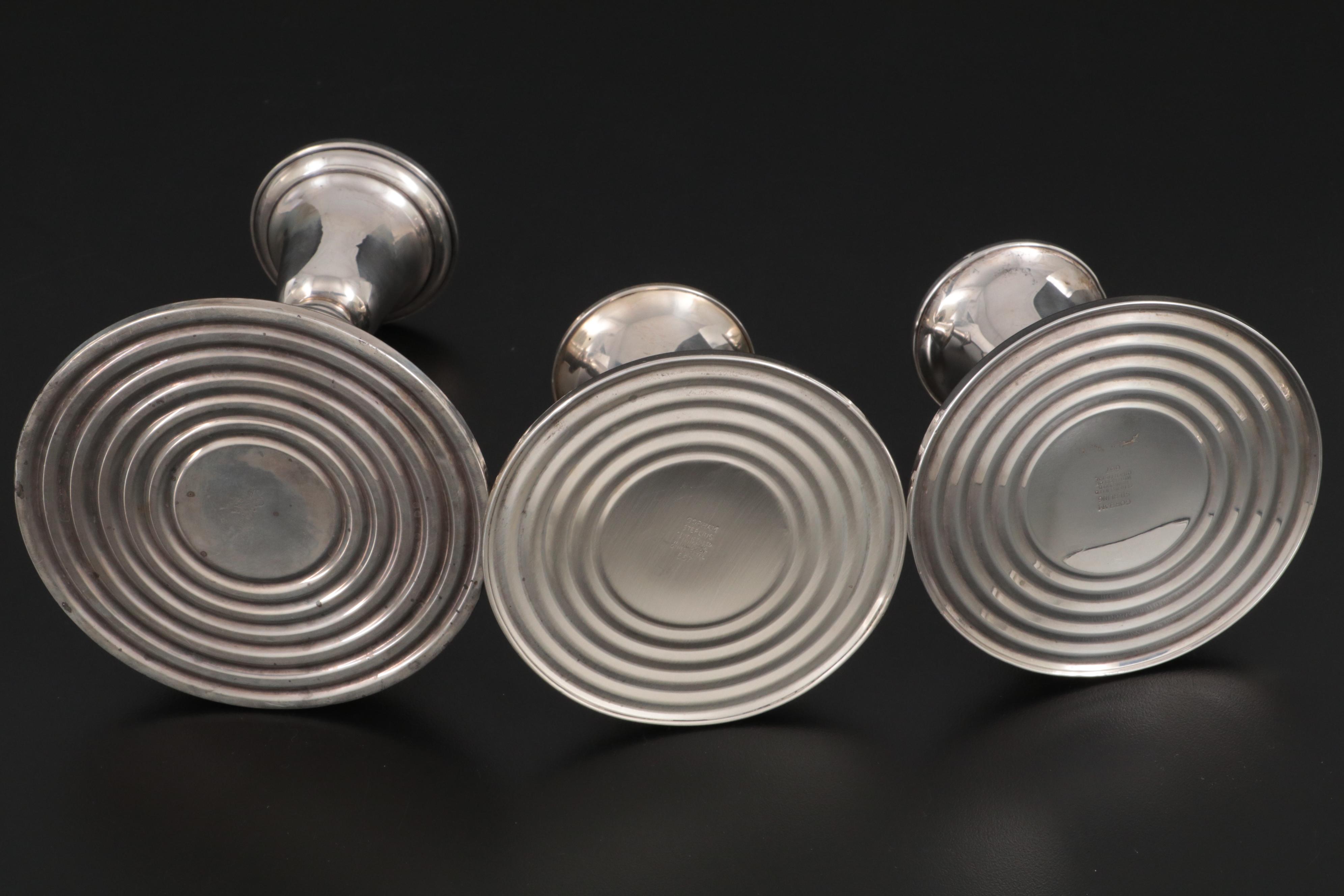 Gorham and Preisner Sterling Silver Weighted Candlesticks,