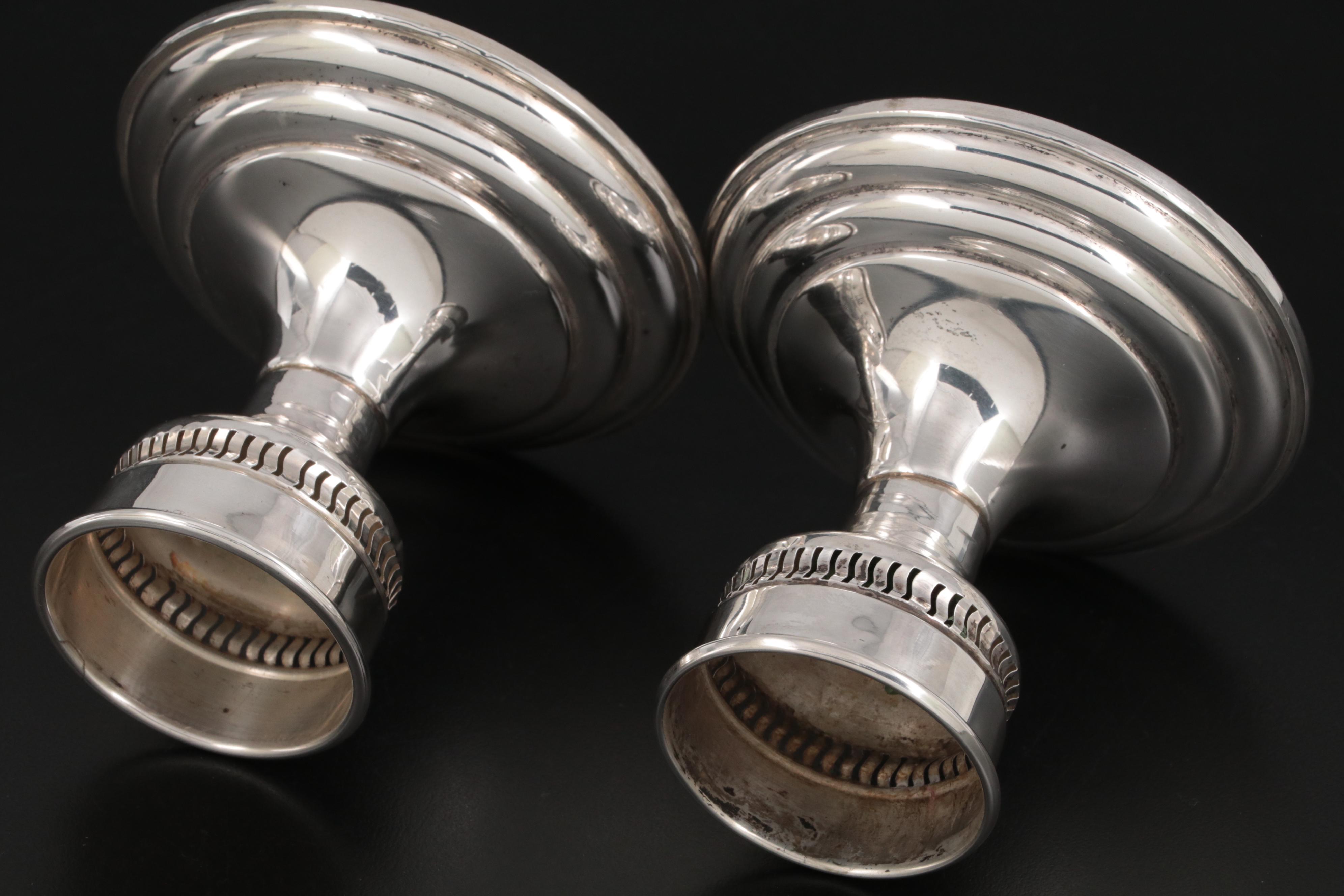 Gorham and Preisner Sterling Silver Weighted Candlesticks,