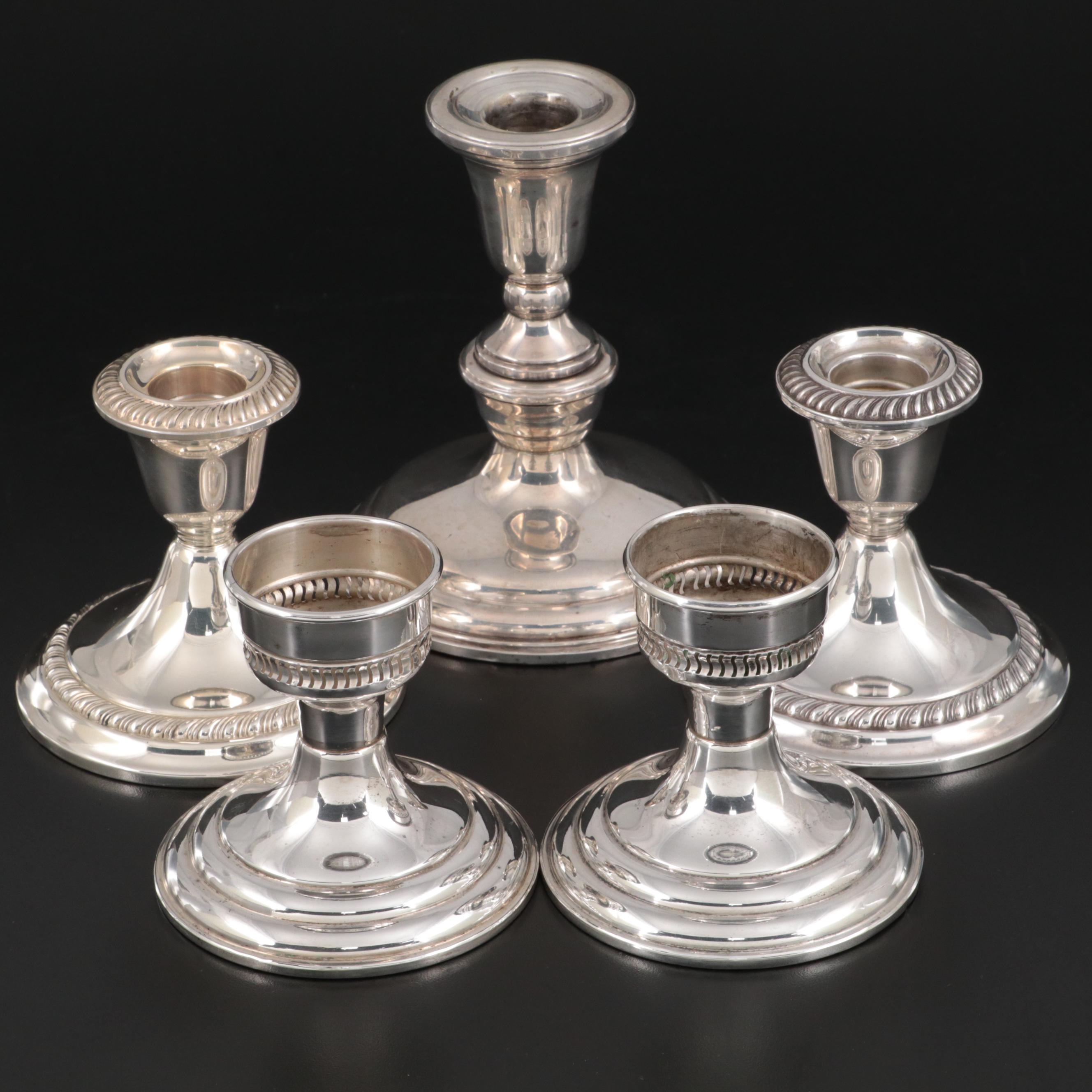 Gorham and Preisner Sterling Silver Weighted Candlesticks,