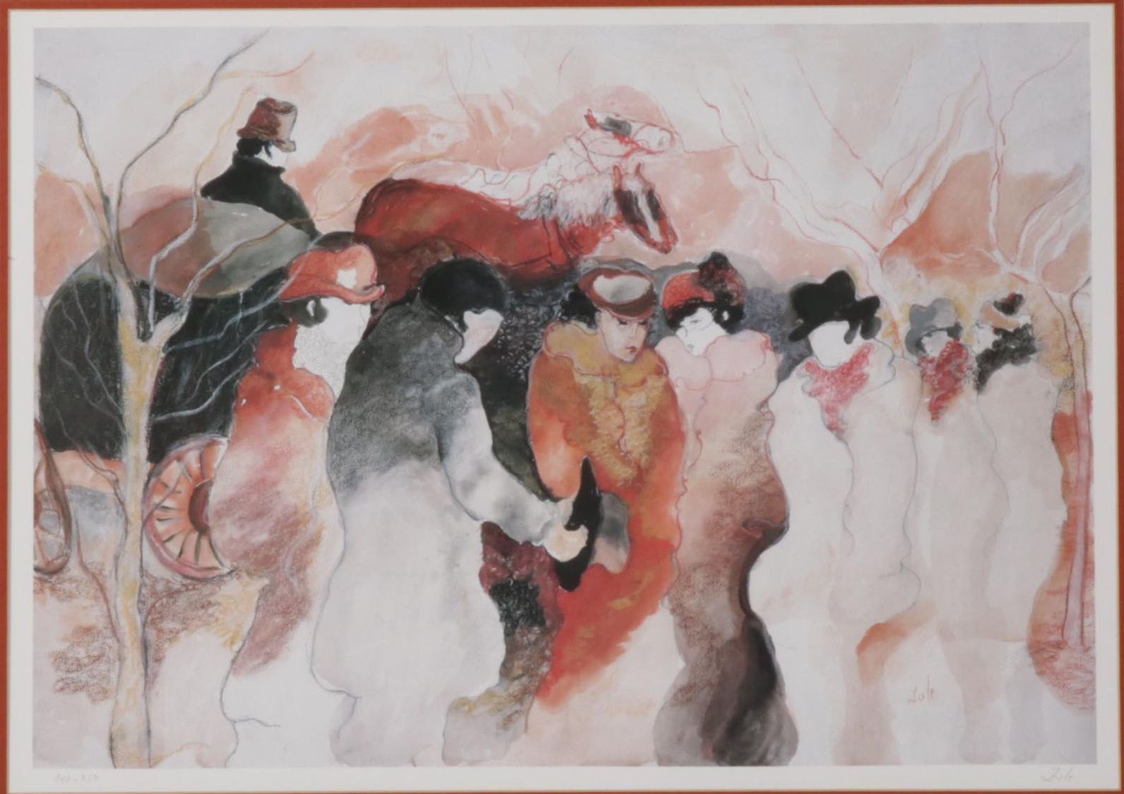 Zule Moskowitz Offset Lithograph "Figures," Late 20th-21st Century