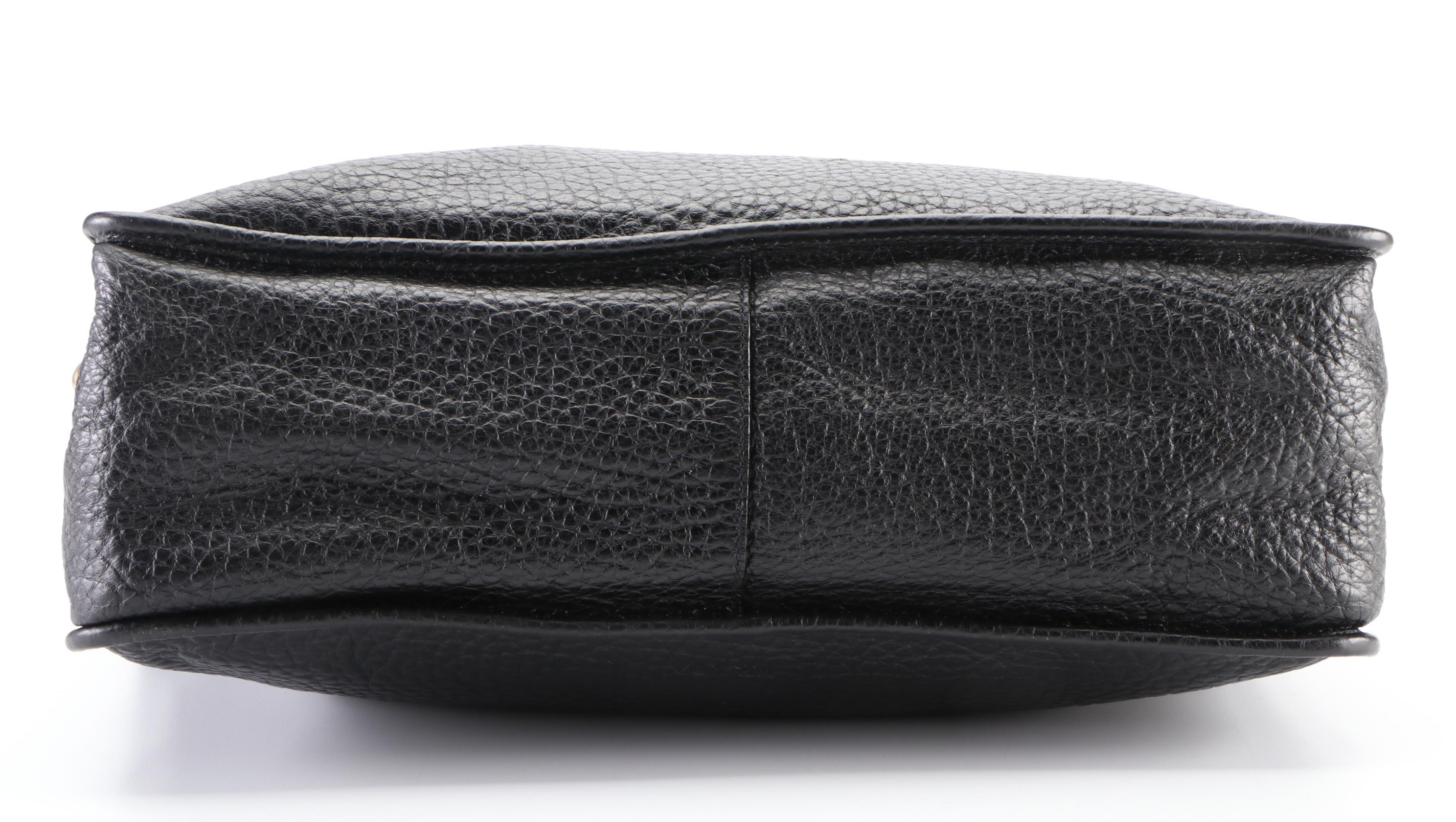 Prada Zippered Compartment Bag in Black Grained Leather