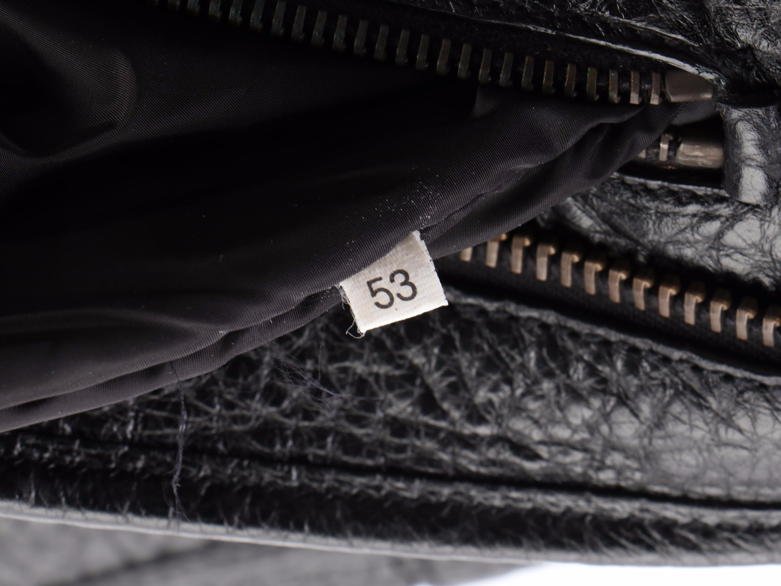 Prada Zippered Compartment Bag in Black Grained Leather