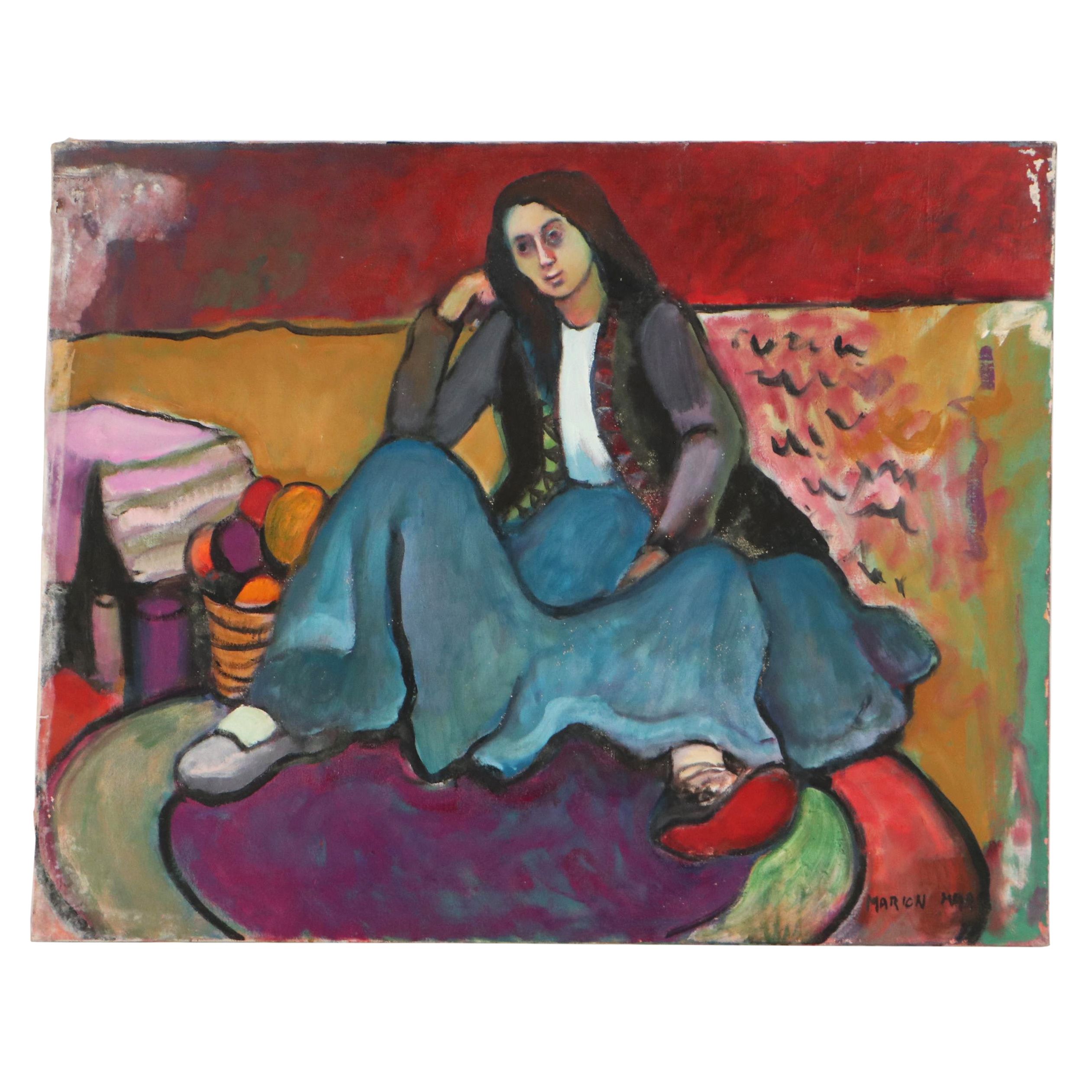 Marion Maas Oil Painting of Seated Figure