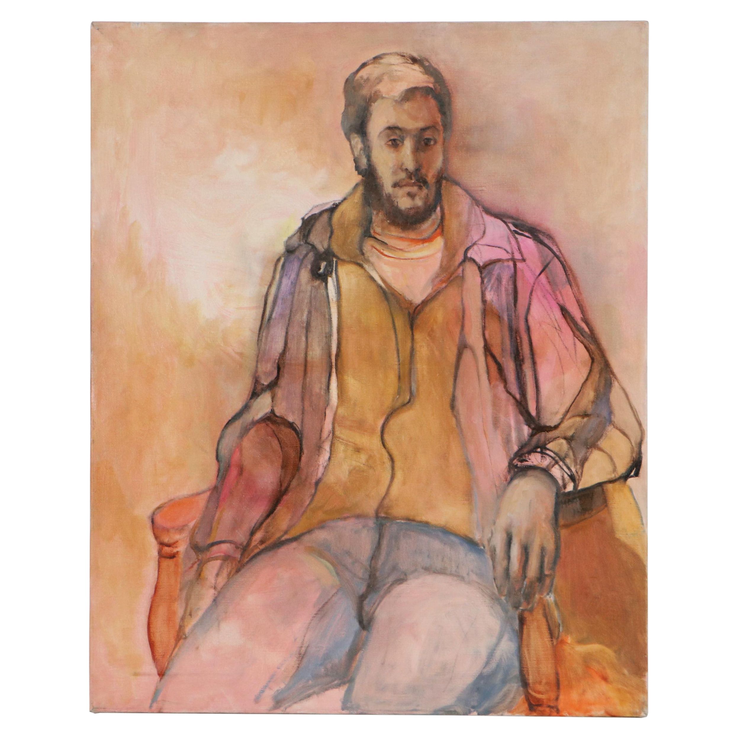 Marion Maas Oil Painting of Seated Figure