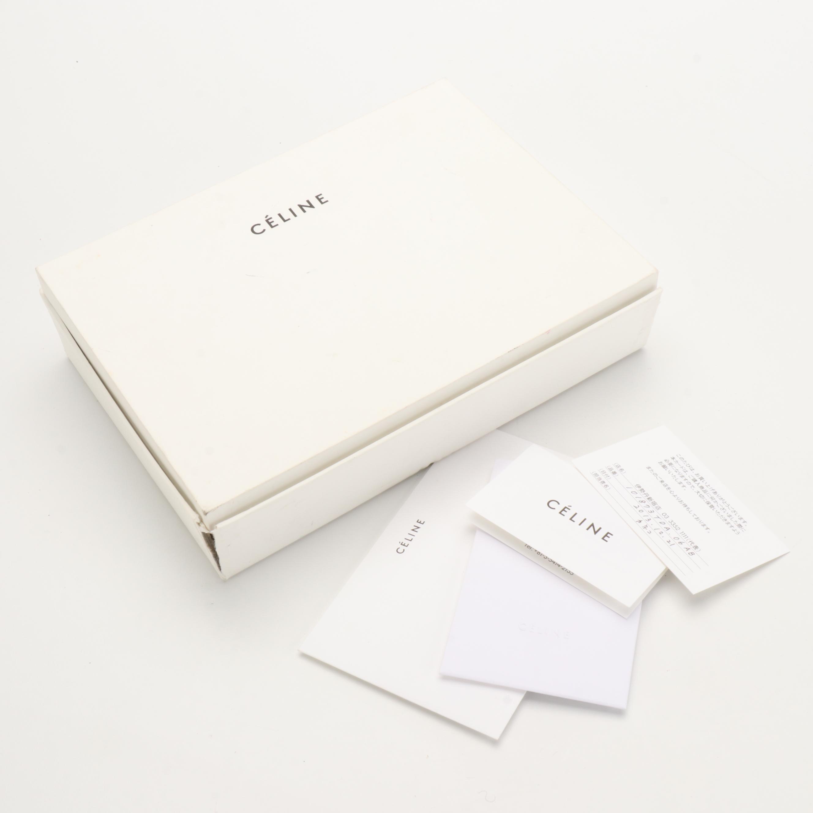 Céline Zip-Around Wallet in Light Blue Grained Leather with Box