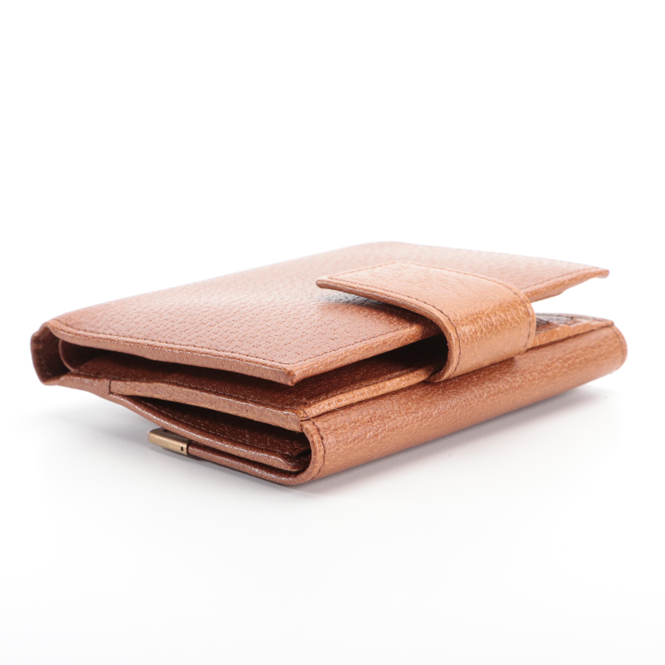 Gucci Brown Cinghiale Leather Wallet with Box