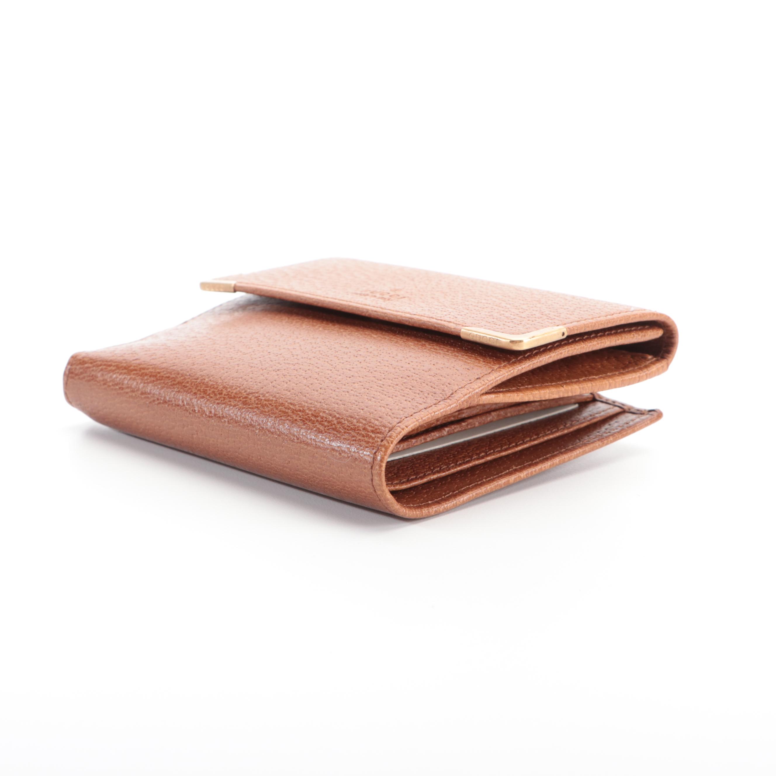 Gucci Brown Cinghiale Leather Wallet with Box