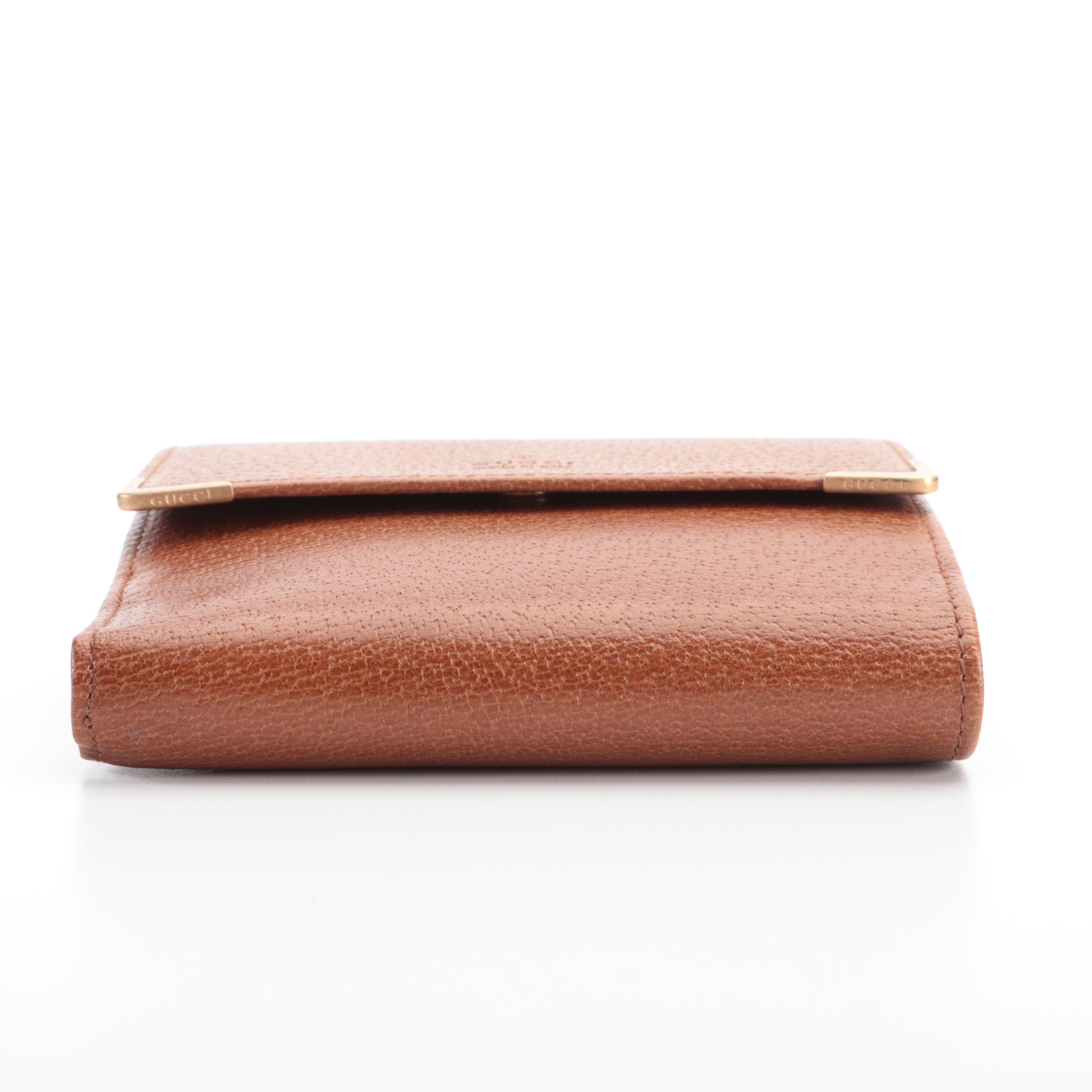 Gucci Brown Cinghiale Leather Wallet with Box