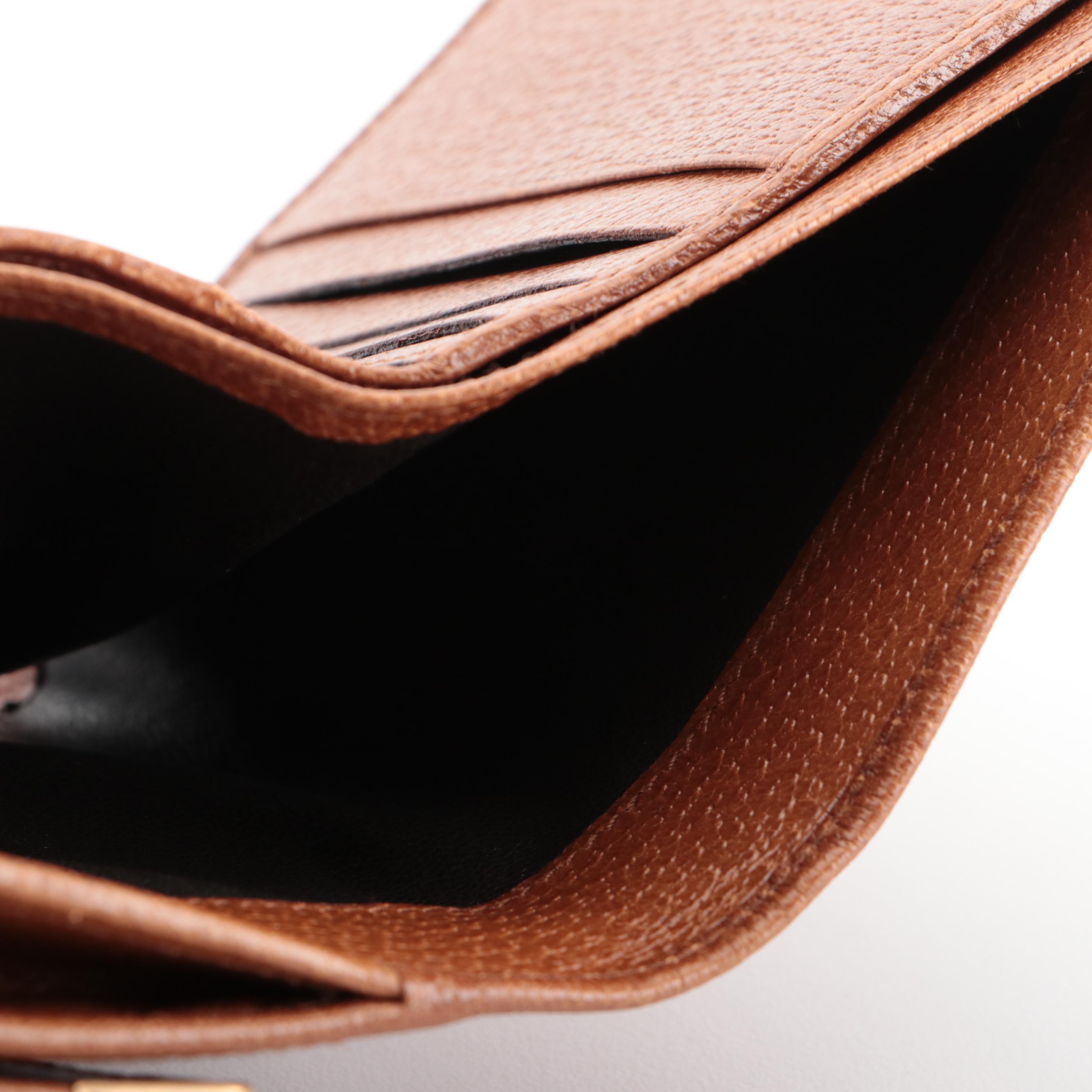 Gucci Brown Cinghiale Leather Wallet with Box