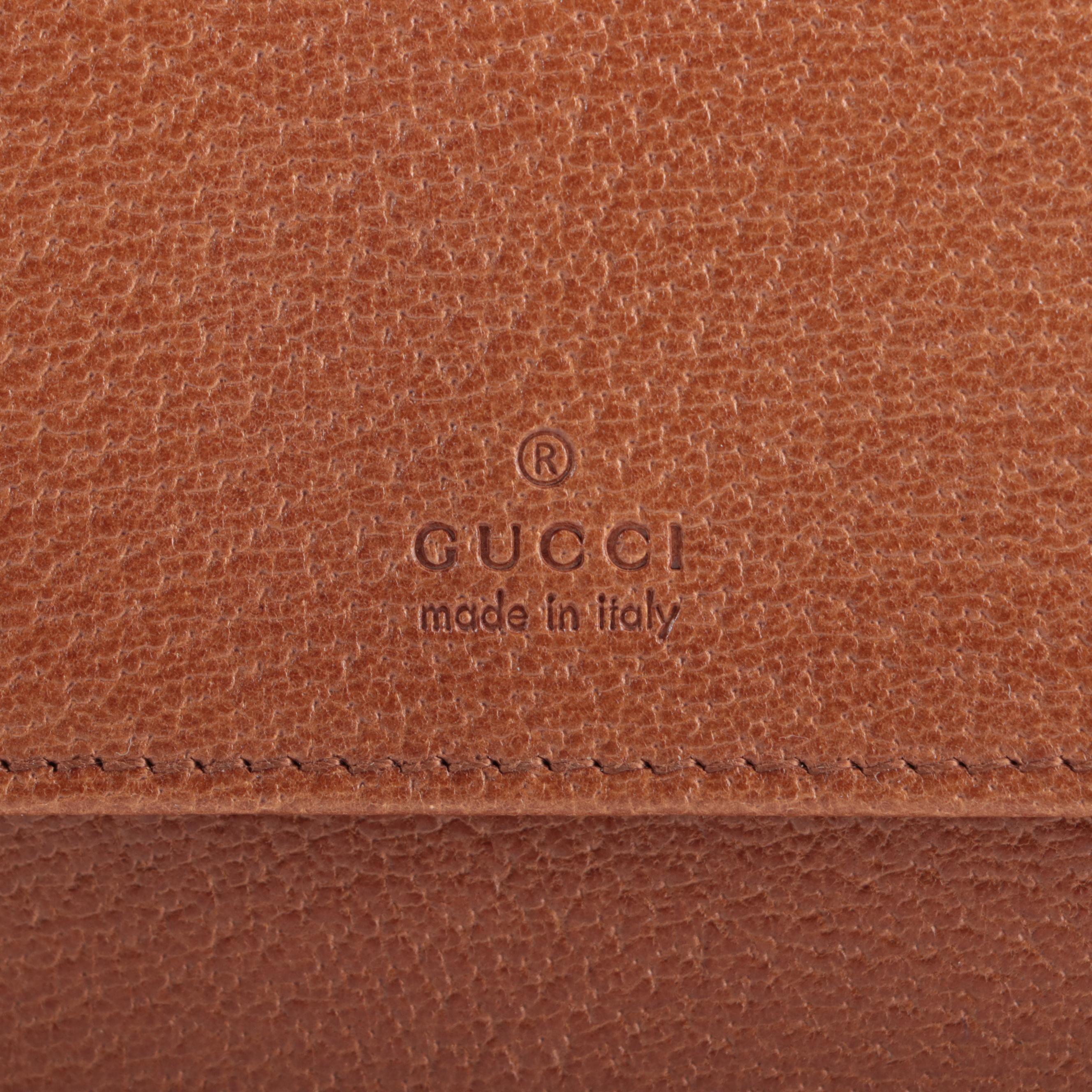 Gucci Brown Cinghiale Leather Wallet with Box