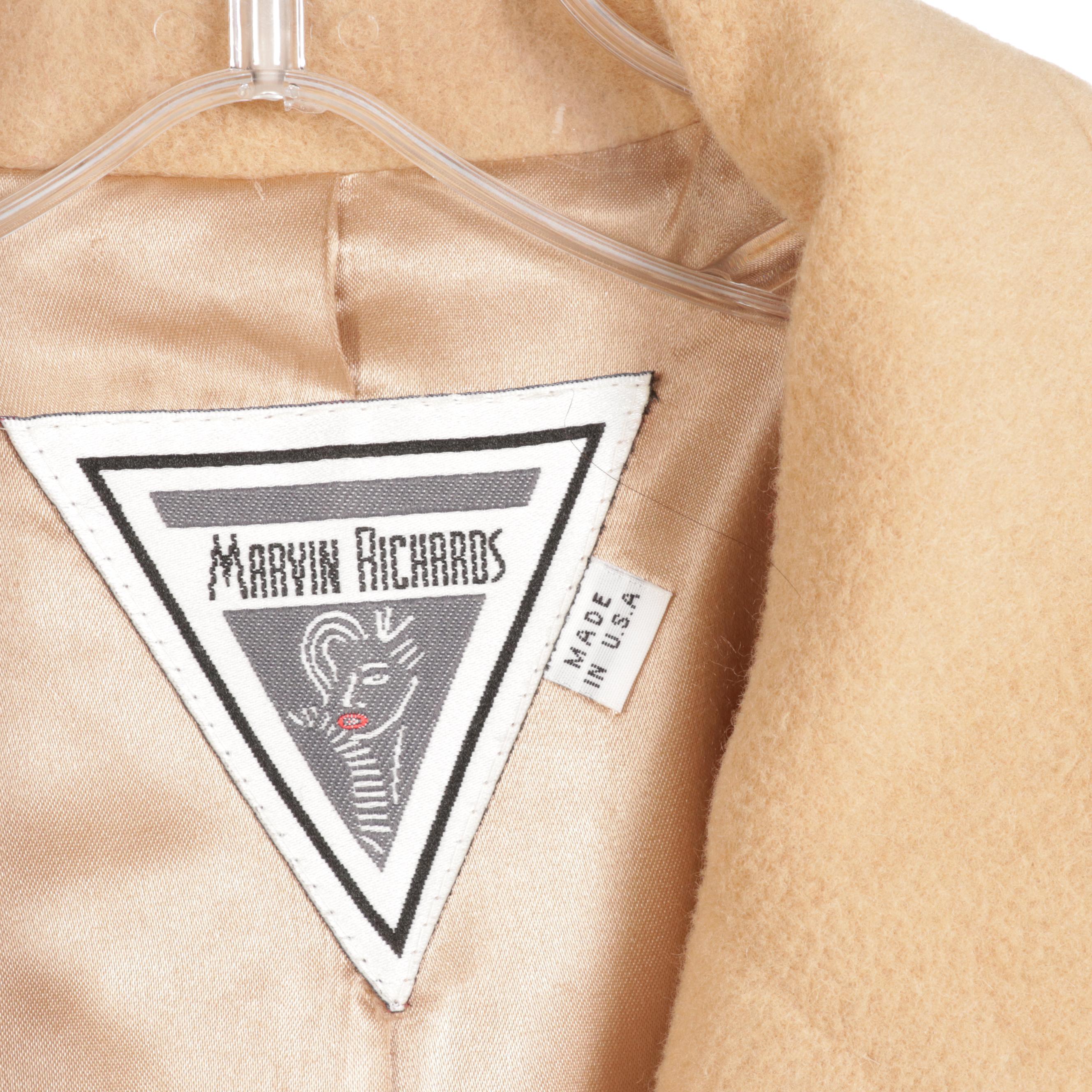 Marvin Richards Tan Camel Hair Coat and Black Lambswool Coat