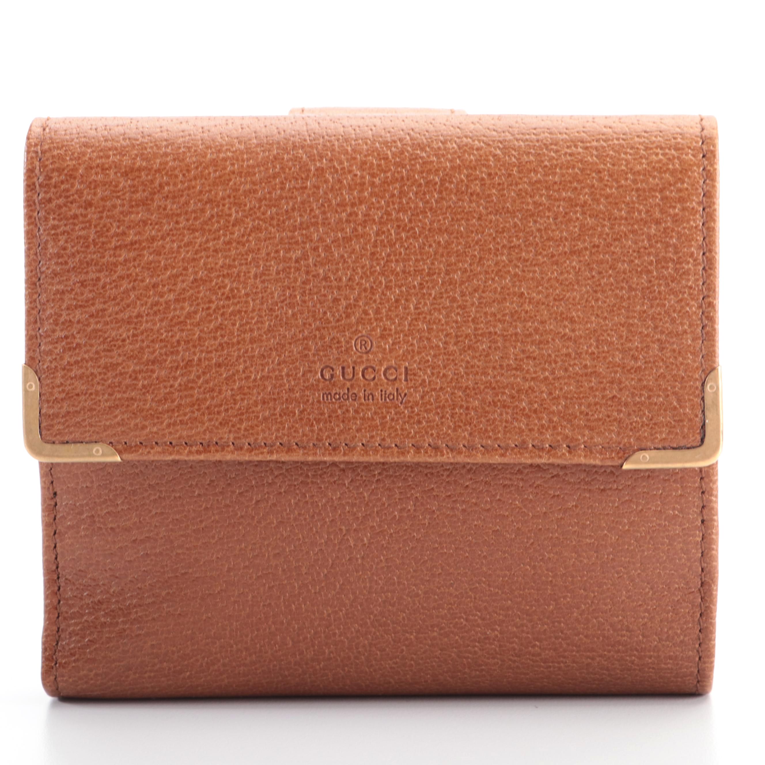 Gucci Brown Cinghiale Leather Wallet with Box