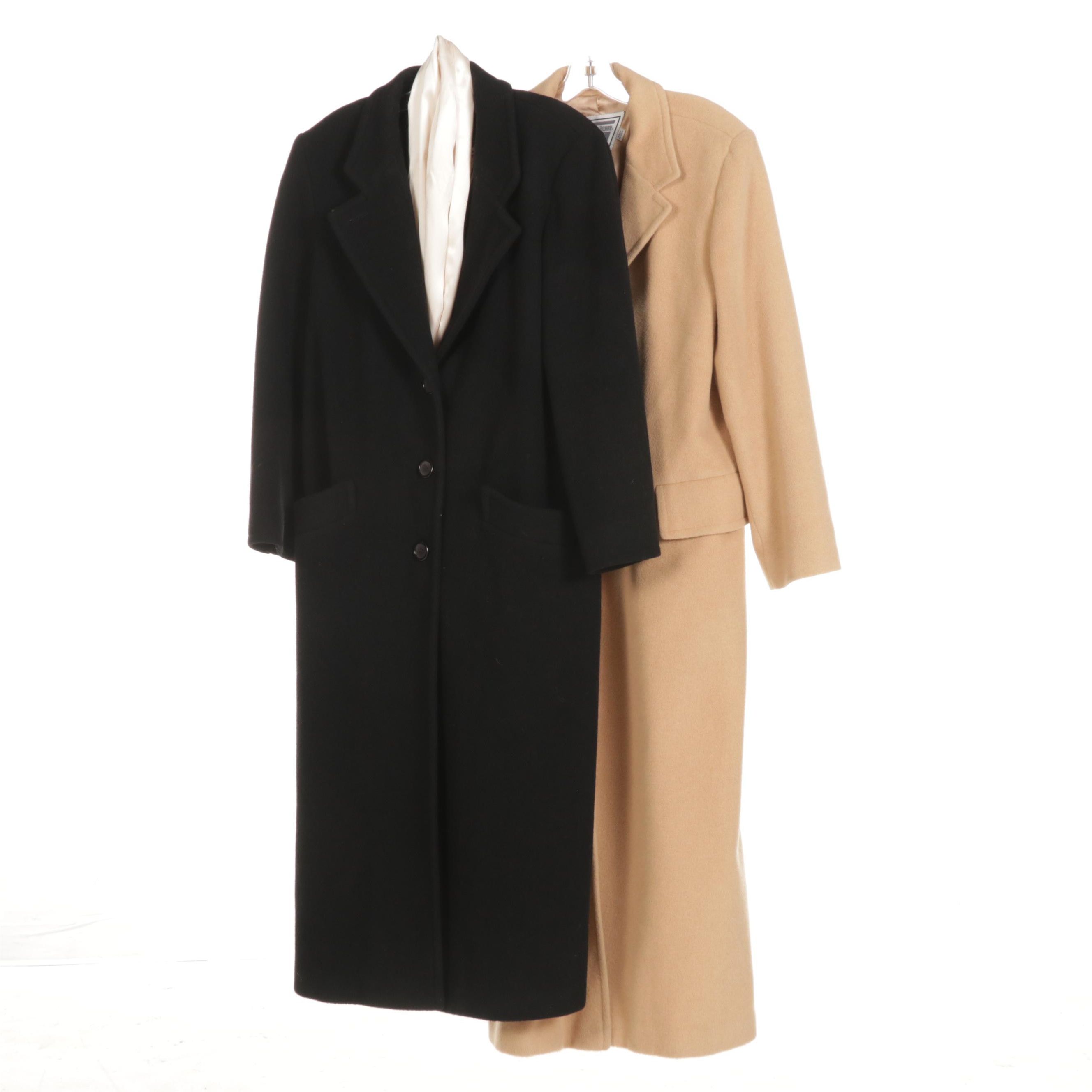Marvin Richards Tan Camel Hair Coat and Black Lambswool Coat