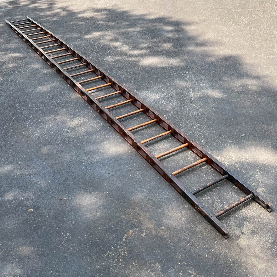 21' Wood Fire Ladder, 20th Century