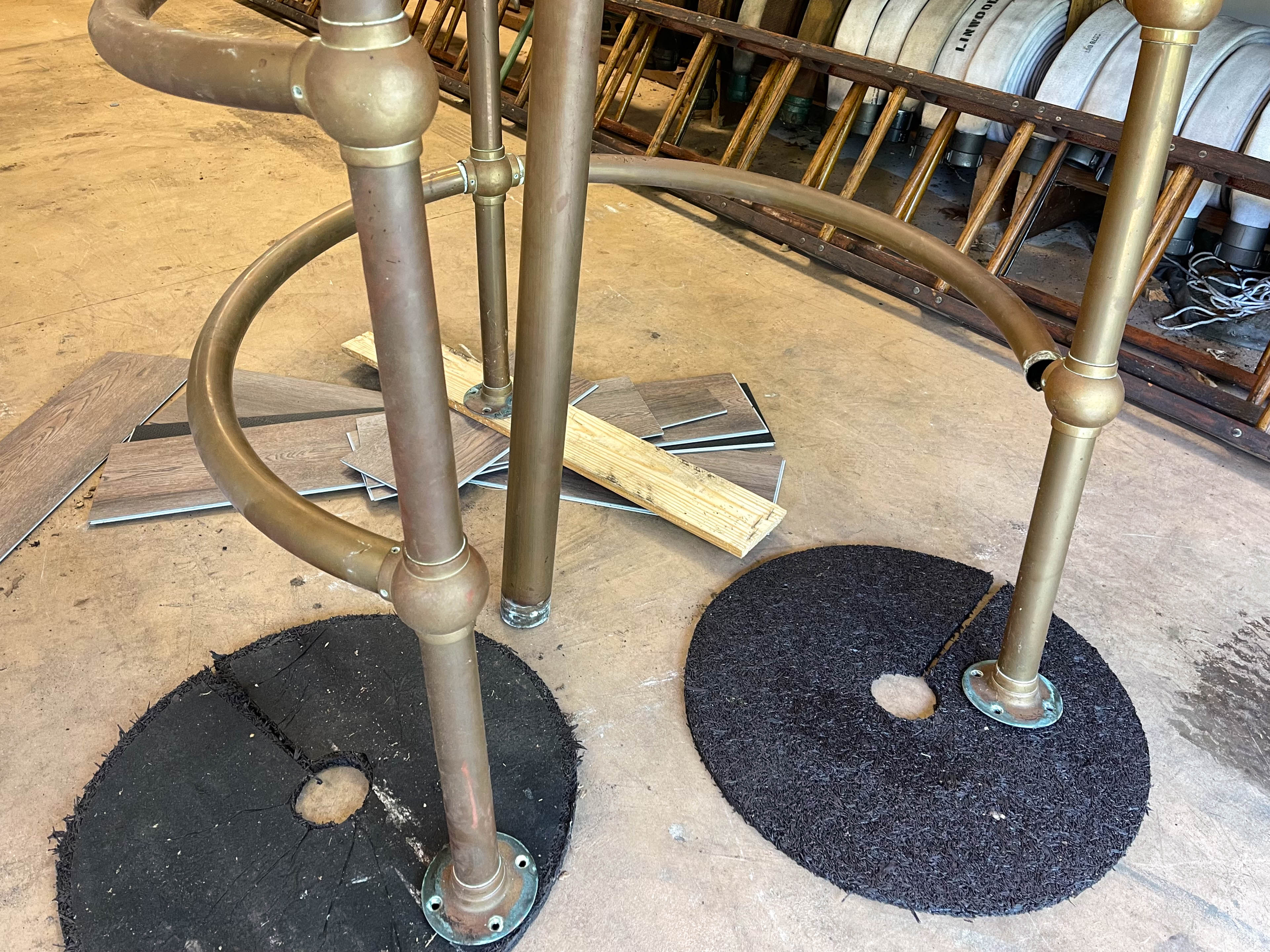 Brass Fire Cage with Fireman's Pole