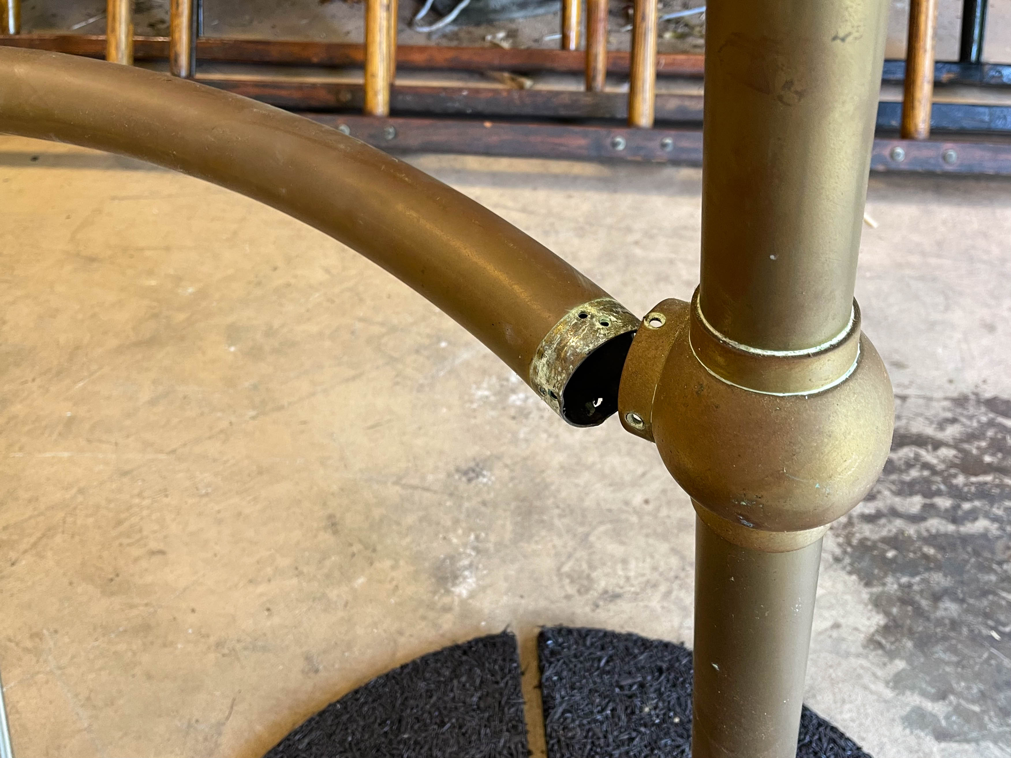 Brass Fire Cage with Fireman's Pole