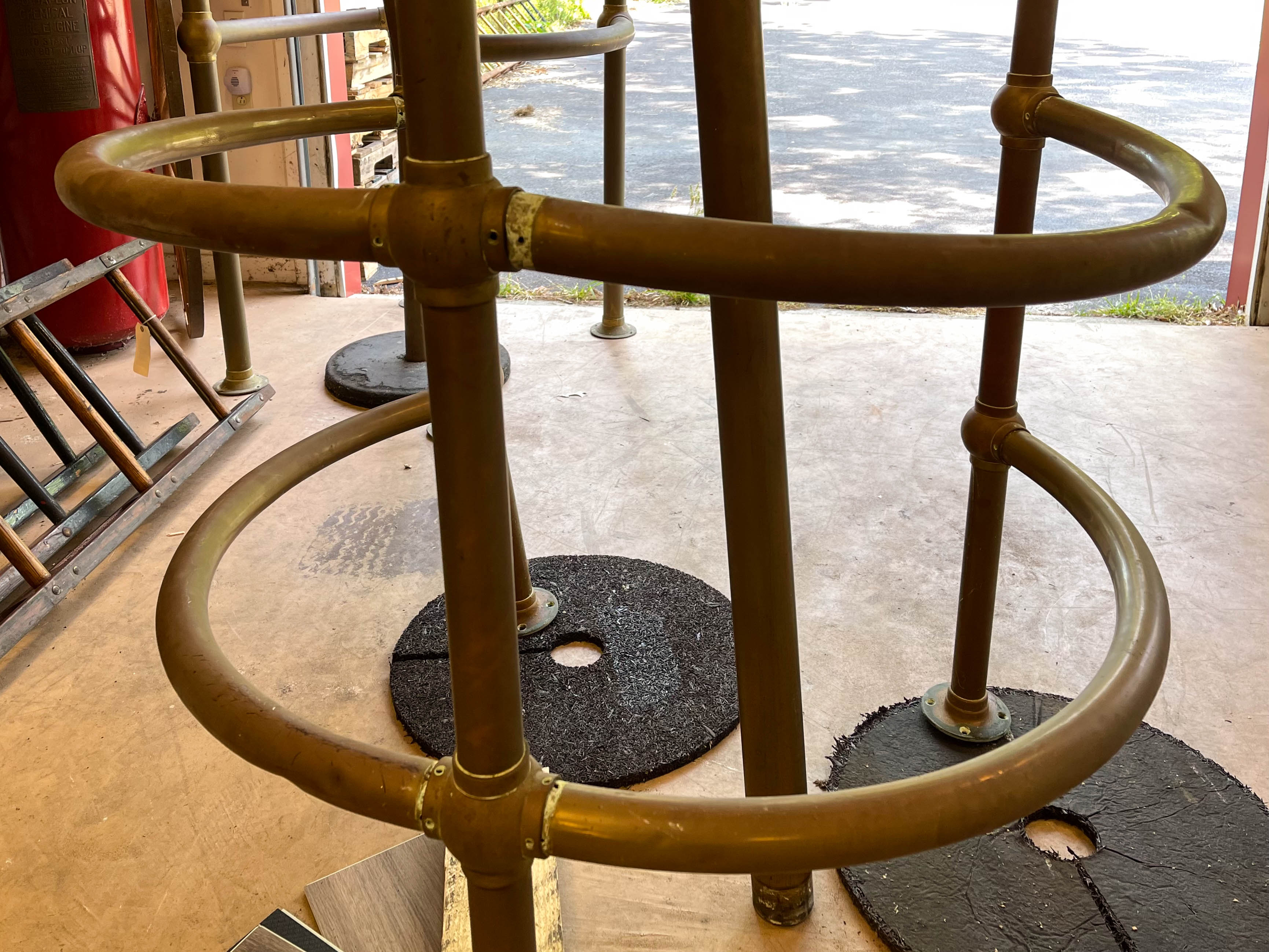 Brass Fire Cage with Fireman's Pole