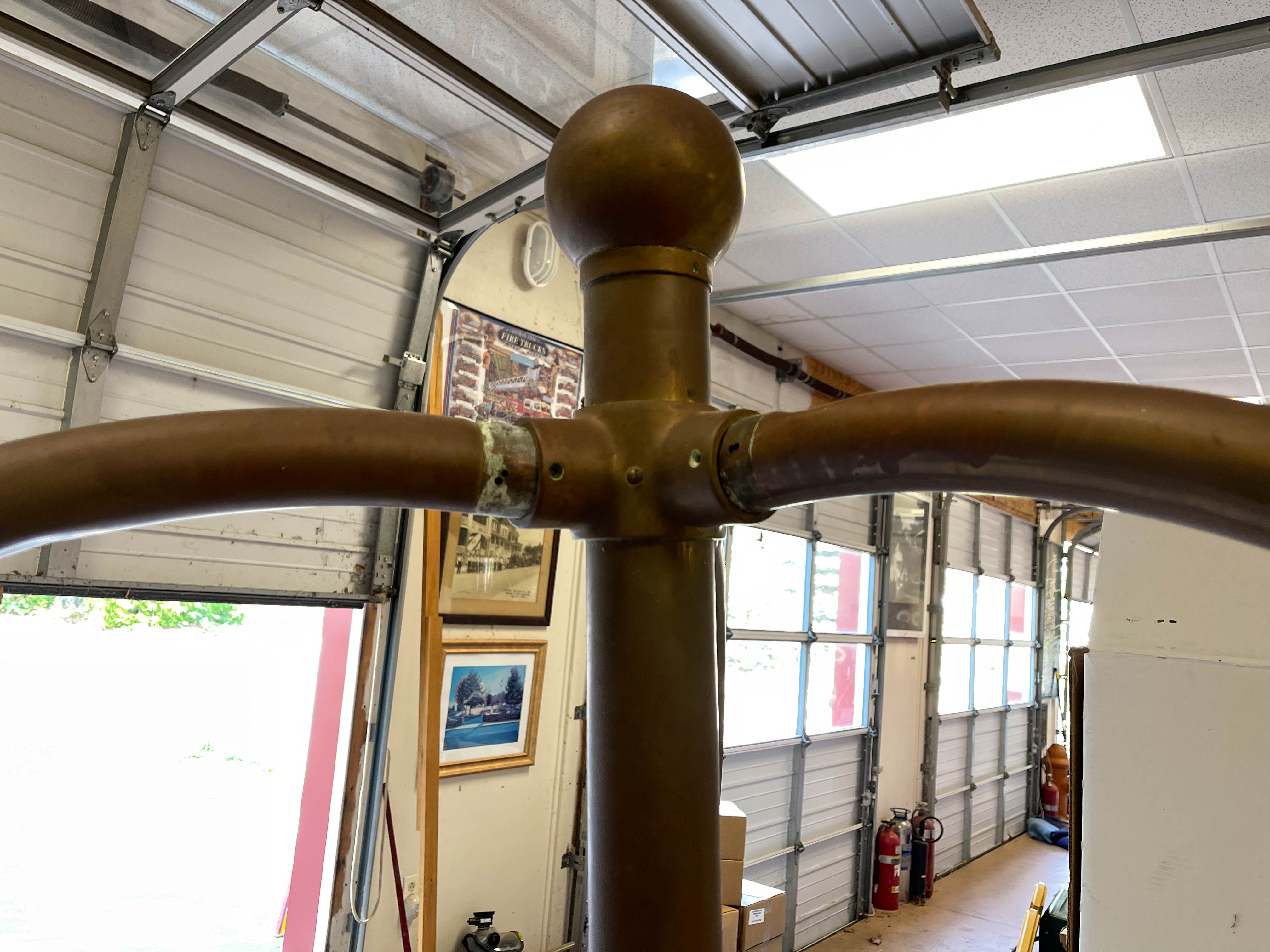 Brass Fire Cage with Fireman's Pole