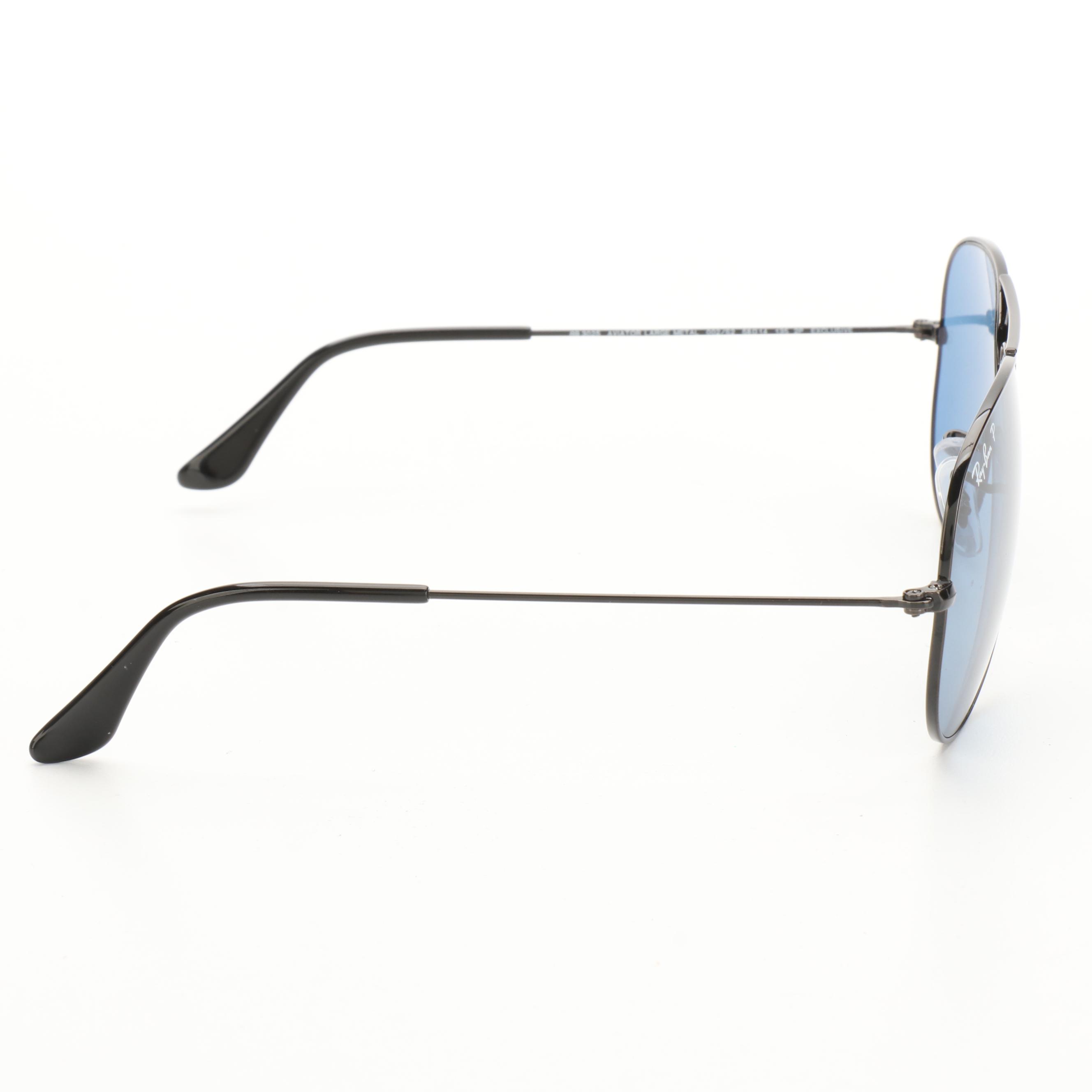 Ray-Ban RB3025 Aviator Large Metal Polarized Sunglasses with Case