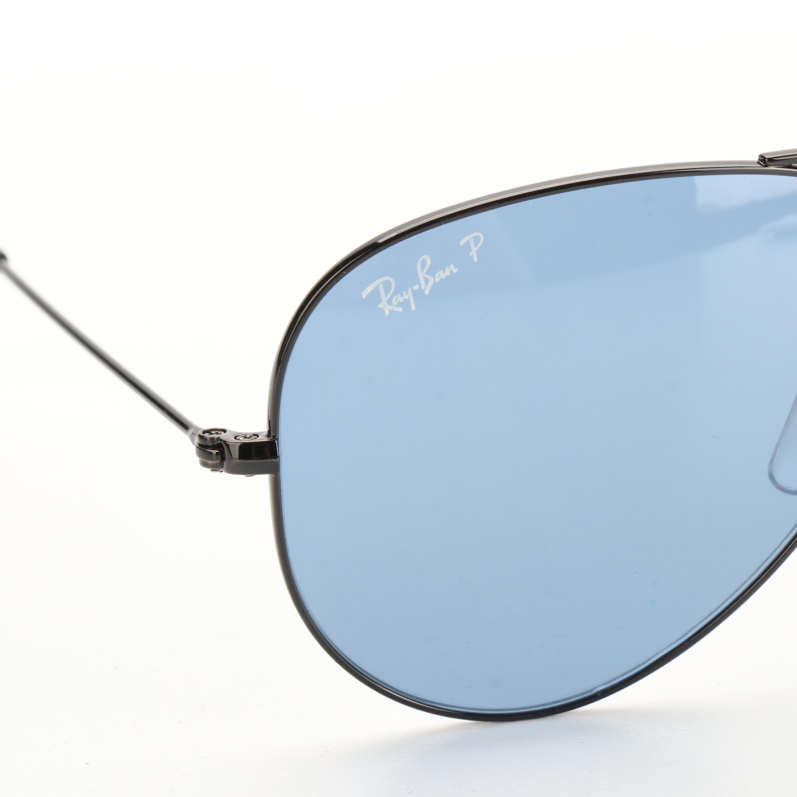 Ray-Ban RB3025 Aviator Large Metal Polarized Sunglasses with Case