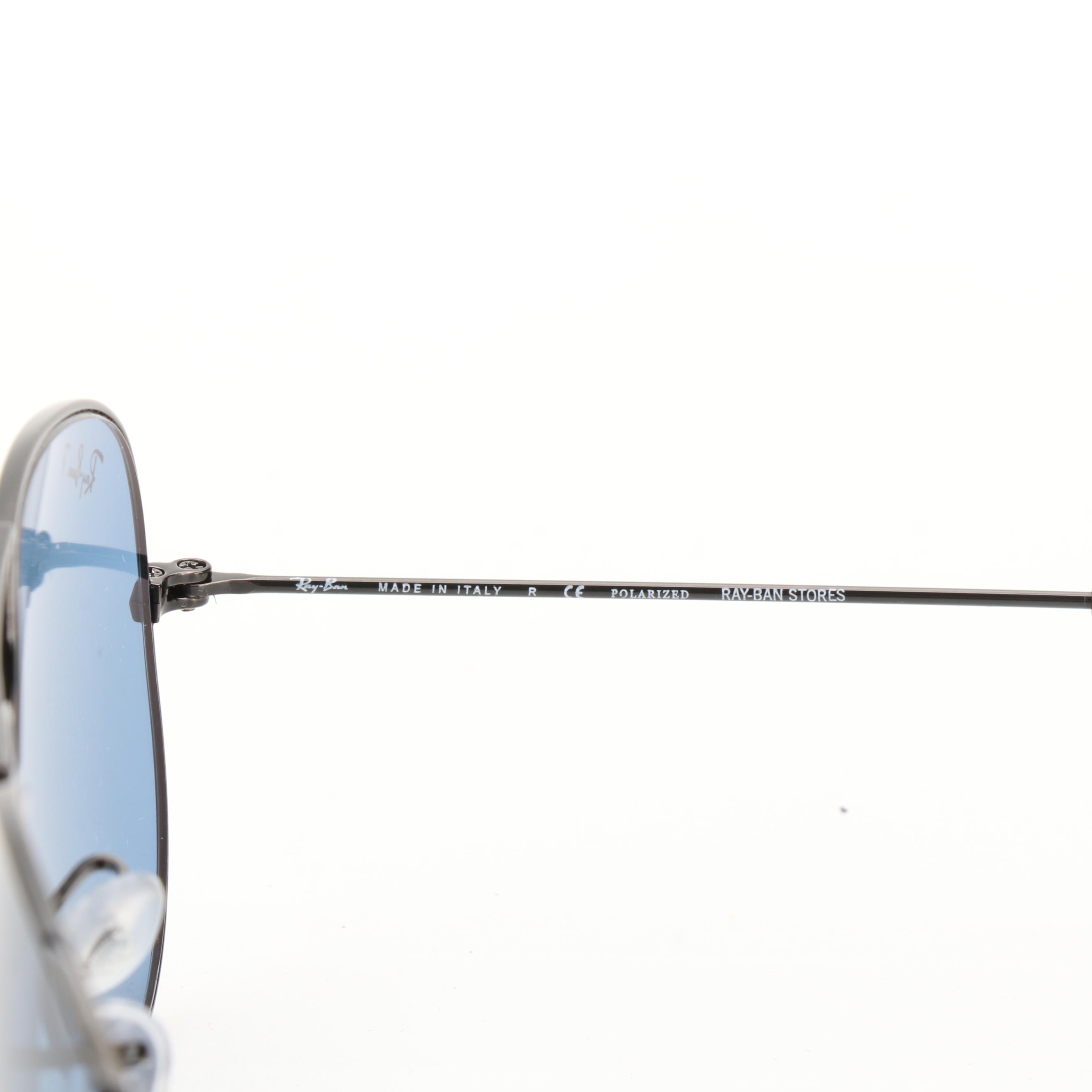 Ray-Ban RB3025 Aviator Large Metal Polarized Sunglasses with Case