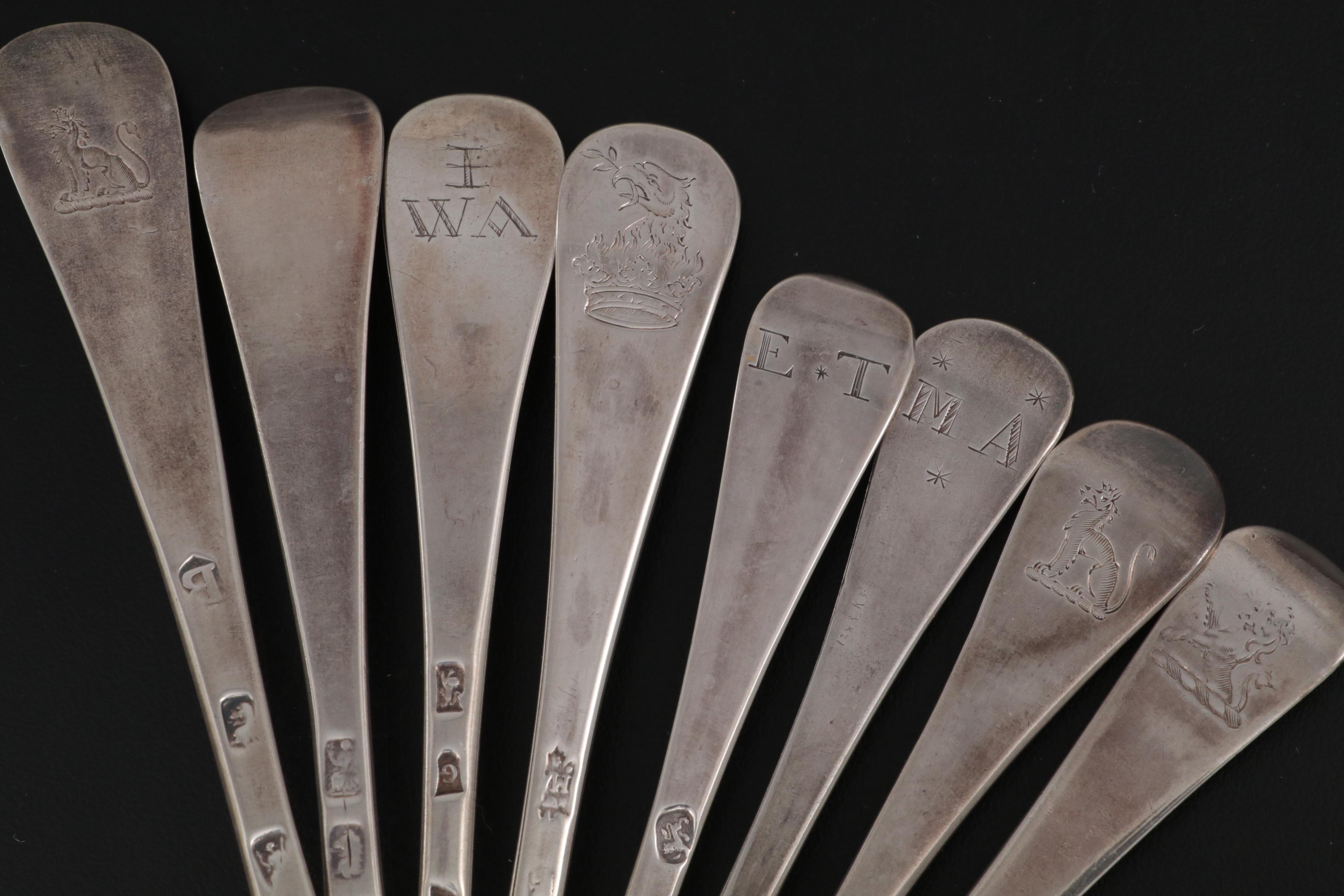 Isaac Davenport, Edward Jennings and More English Sterling Silver Spoons