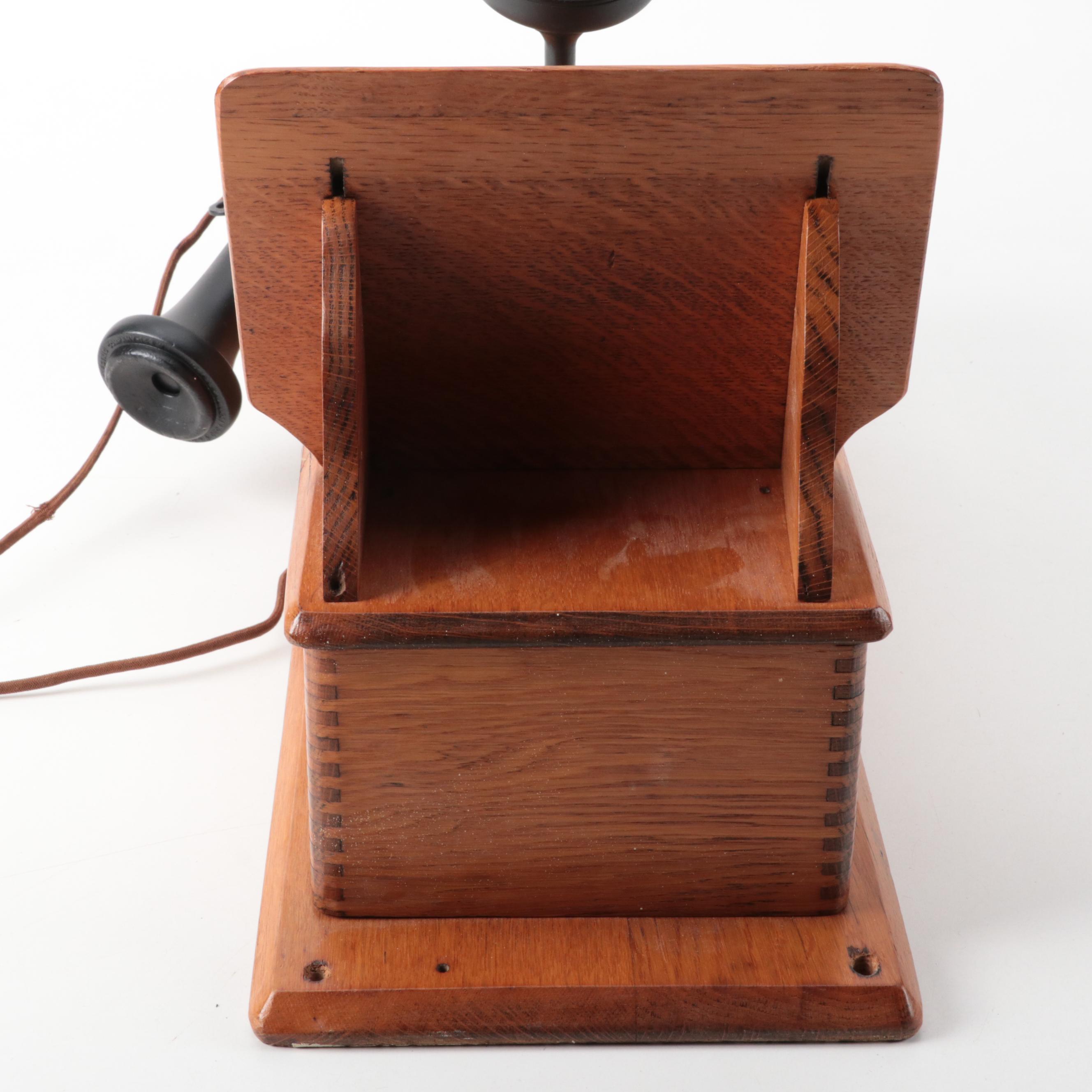 Chicago Telephone Supply Co. Oak Case Wall Phone, Early 20th Century