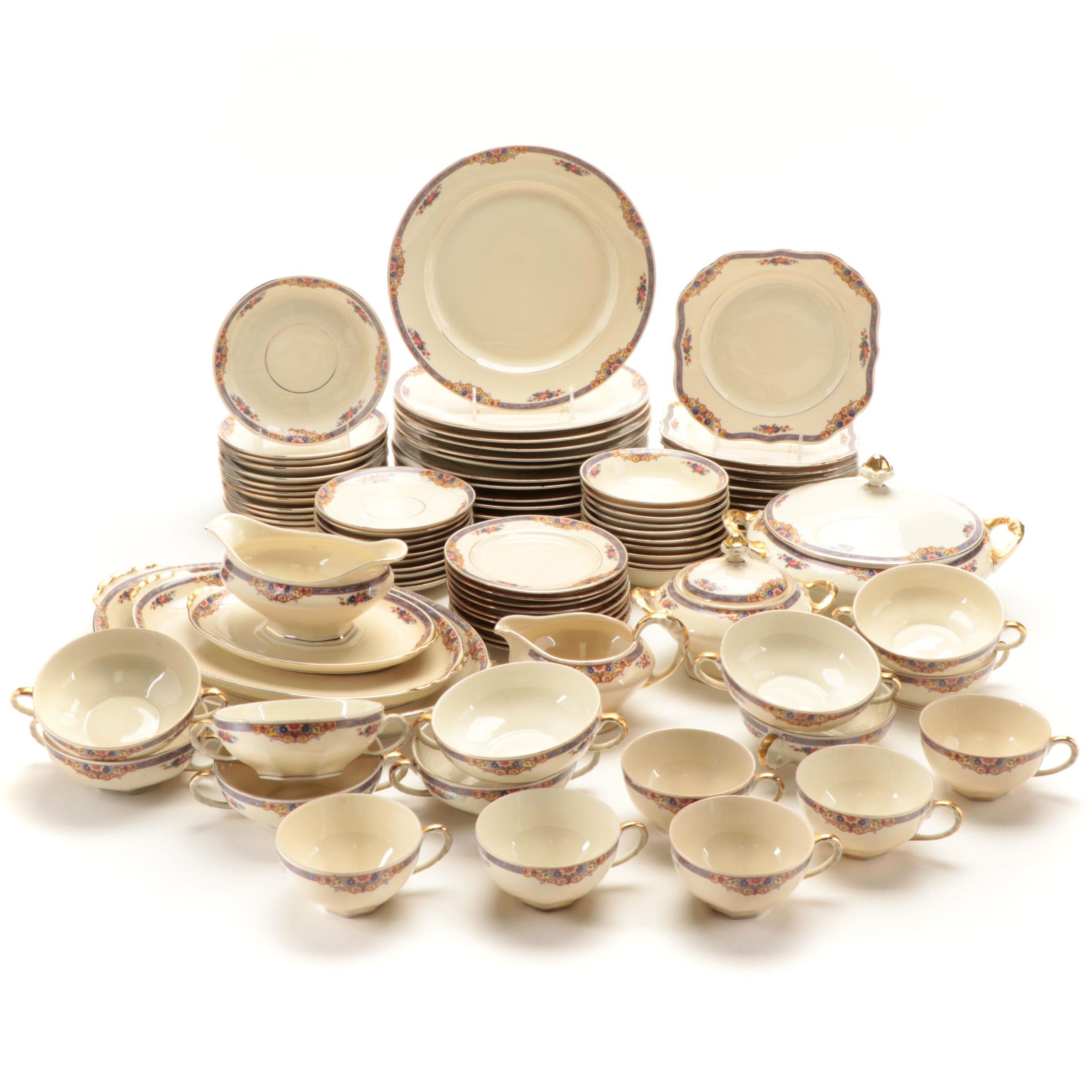 AMC Porcelain German Dinner and Serveware, Early 20th Century