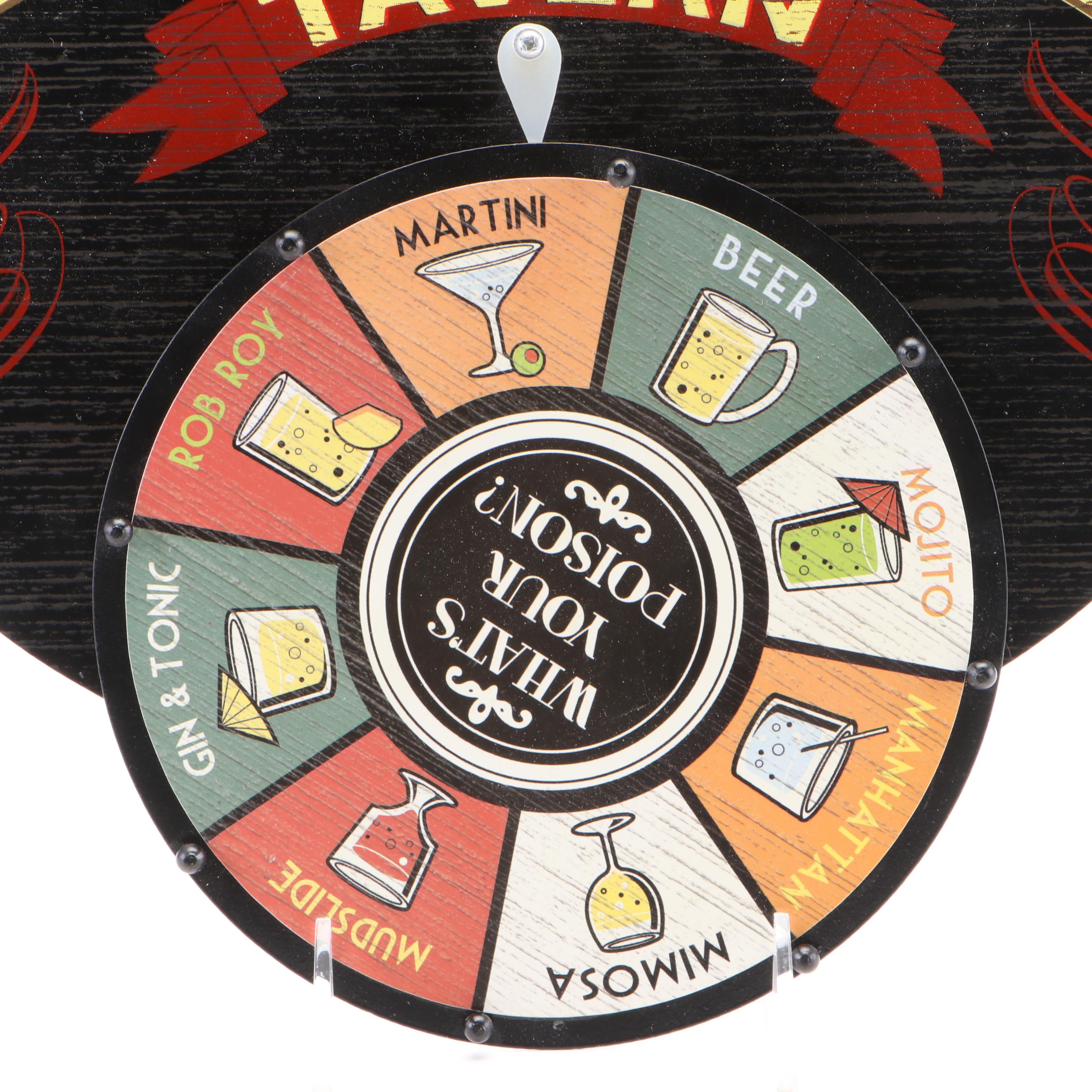 "The Mermaid Lounge" and "Happy Hour" Metal Signs with Disney Trivia Game