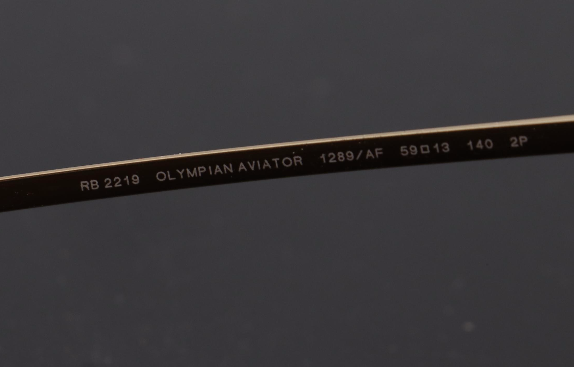 Ray-Ban RB2219 Polarized Olympian Aviator Sunglasses with Case and Box