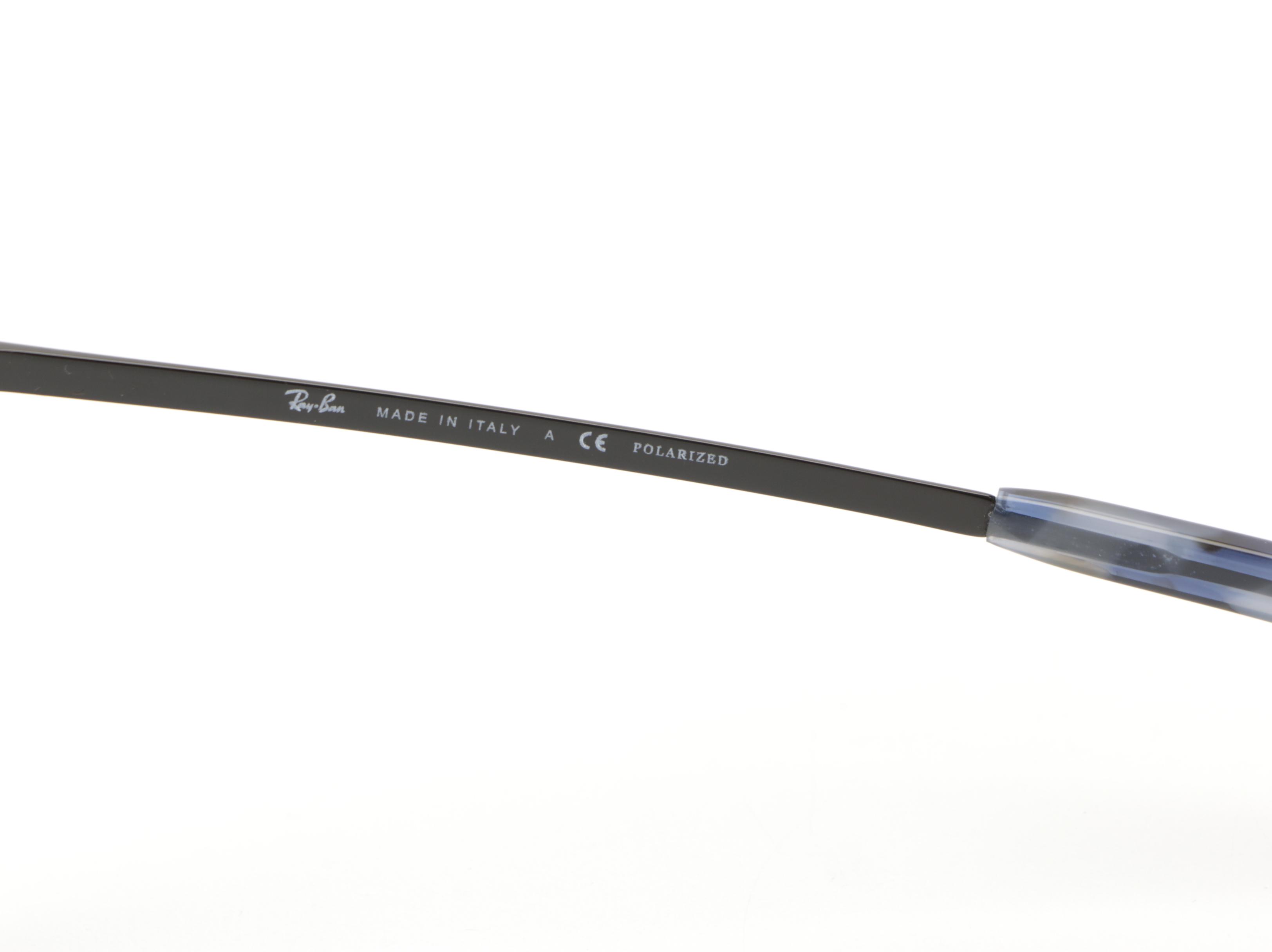 Ray-Ban RB2219 Olympian Aviator Blue Havana Polarized Sunglasses with Case & Box