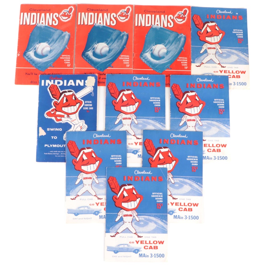 Cleveland Indians Scorecards Including Games Against Robinson, Williams, 1950s