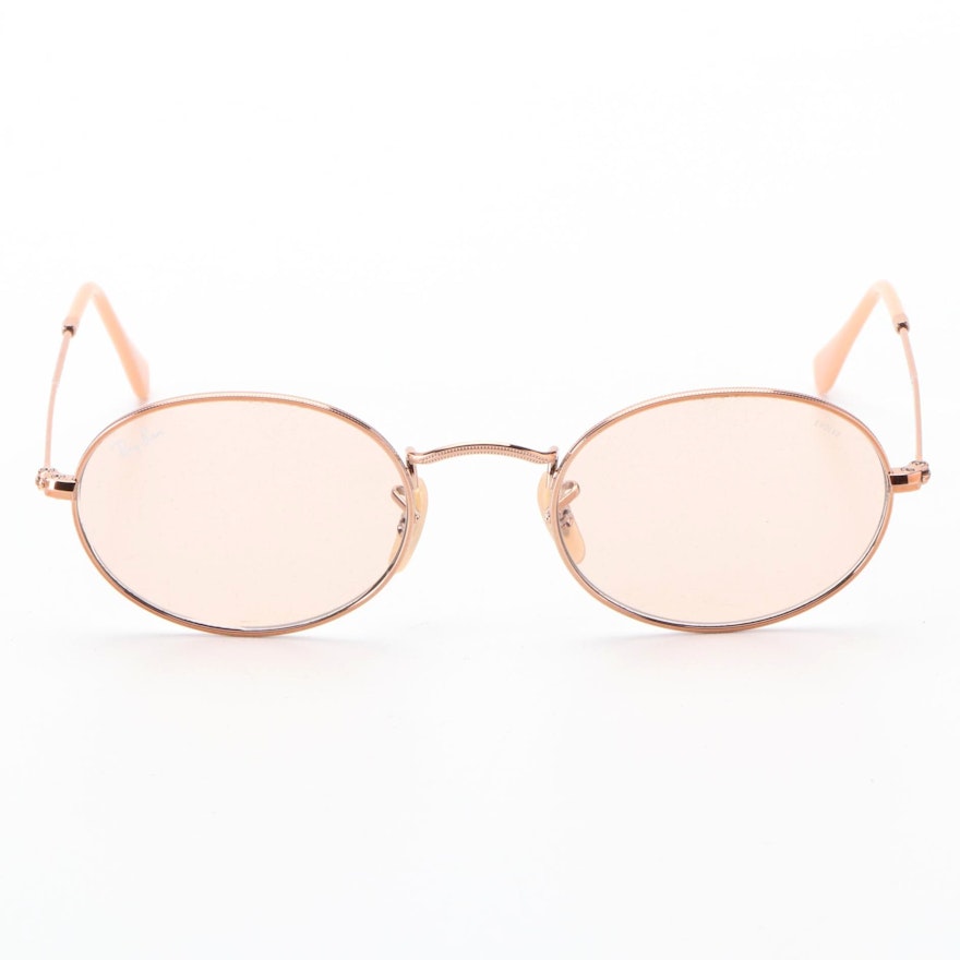 Ray-Ban RB3547N Evolve Oval Rose Gold Tone Sunglasses with Case