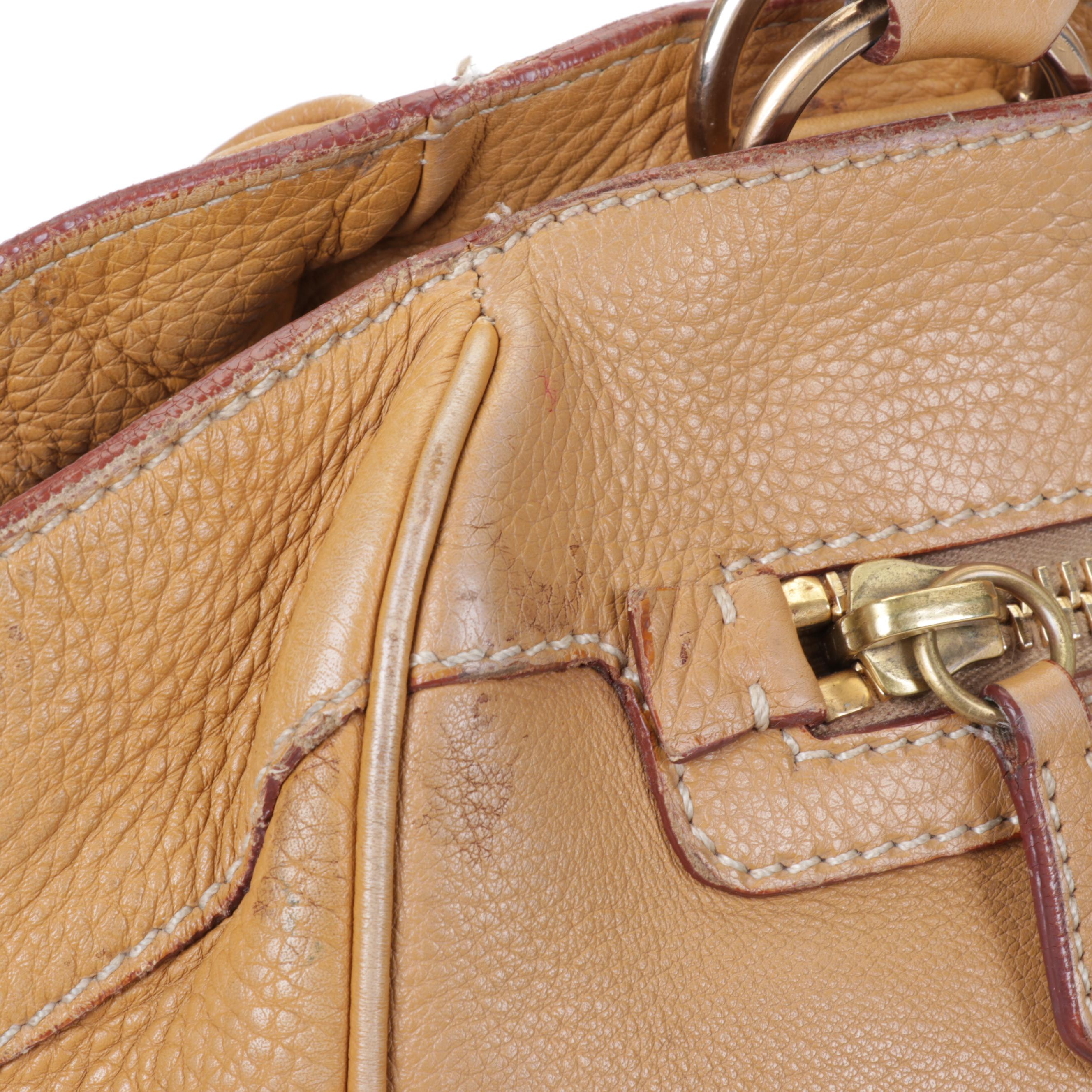 Prada Tan Vitello Daino Leather Shoulder Bag