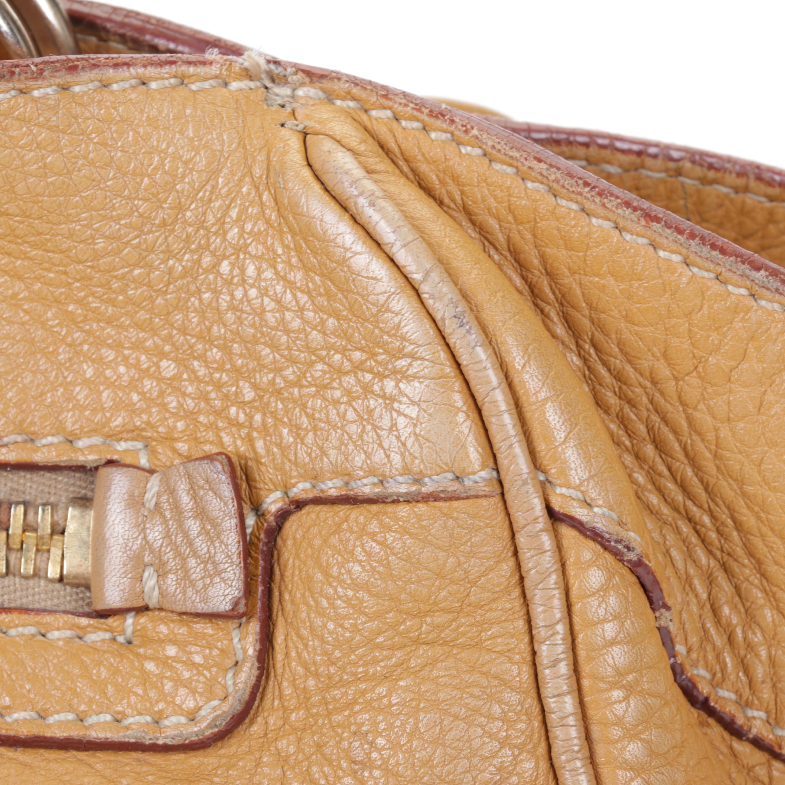 Prada Tan Vitello Daino Leather Shoulder Bag