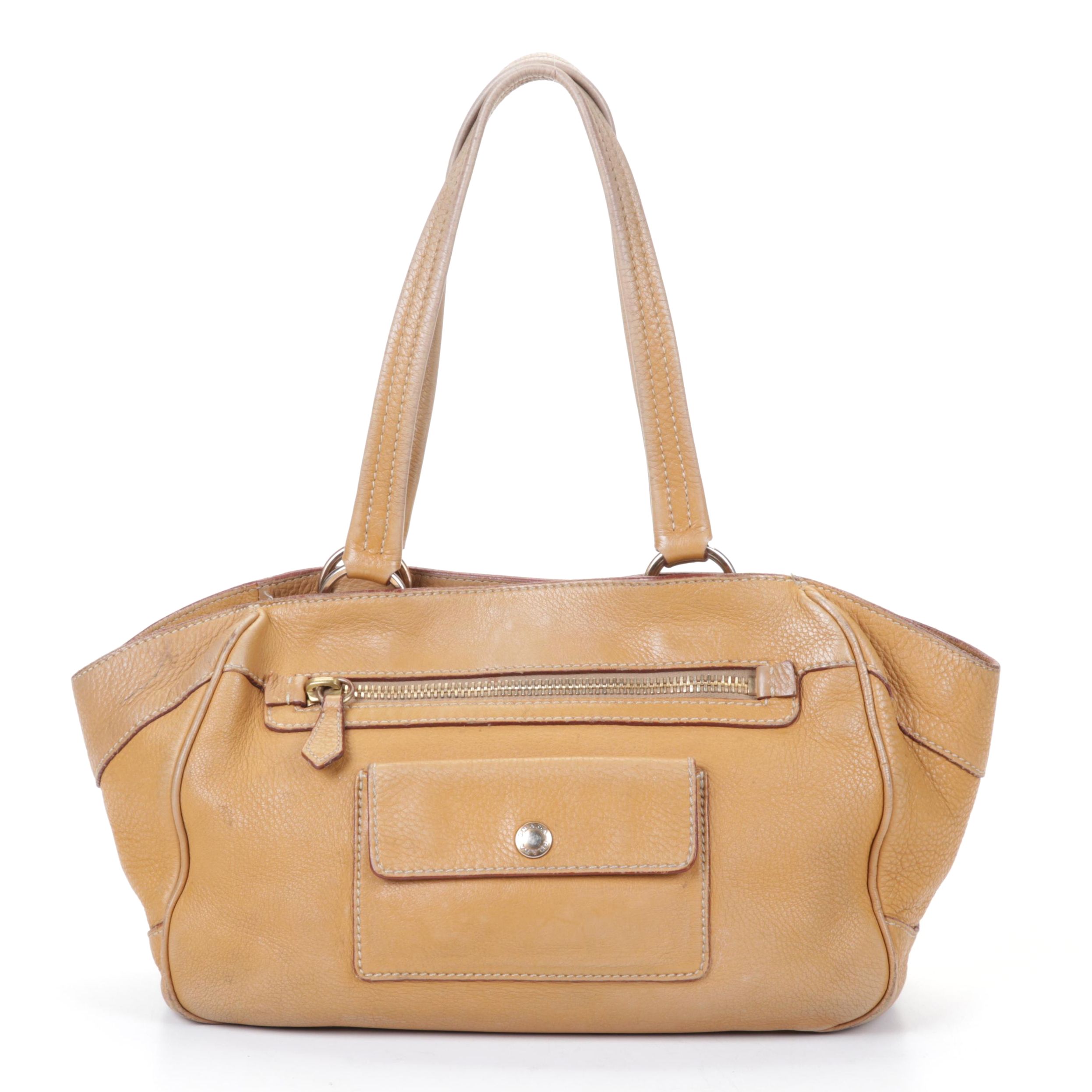 Prada Tan Vitello Daino Leather Shoulder Bag
