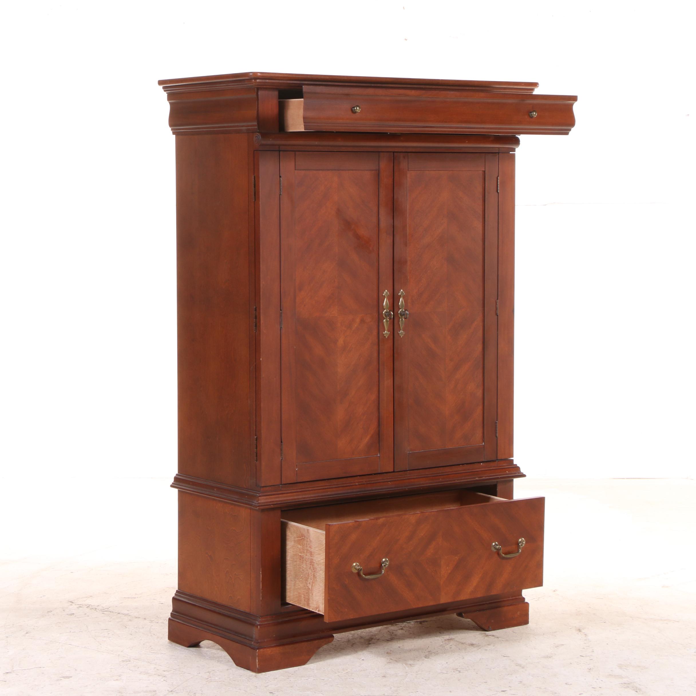 Collezione Europa Louis Philippe Style Cherrywood-Stained Clothes Press