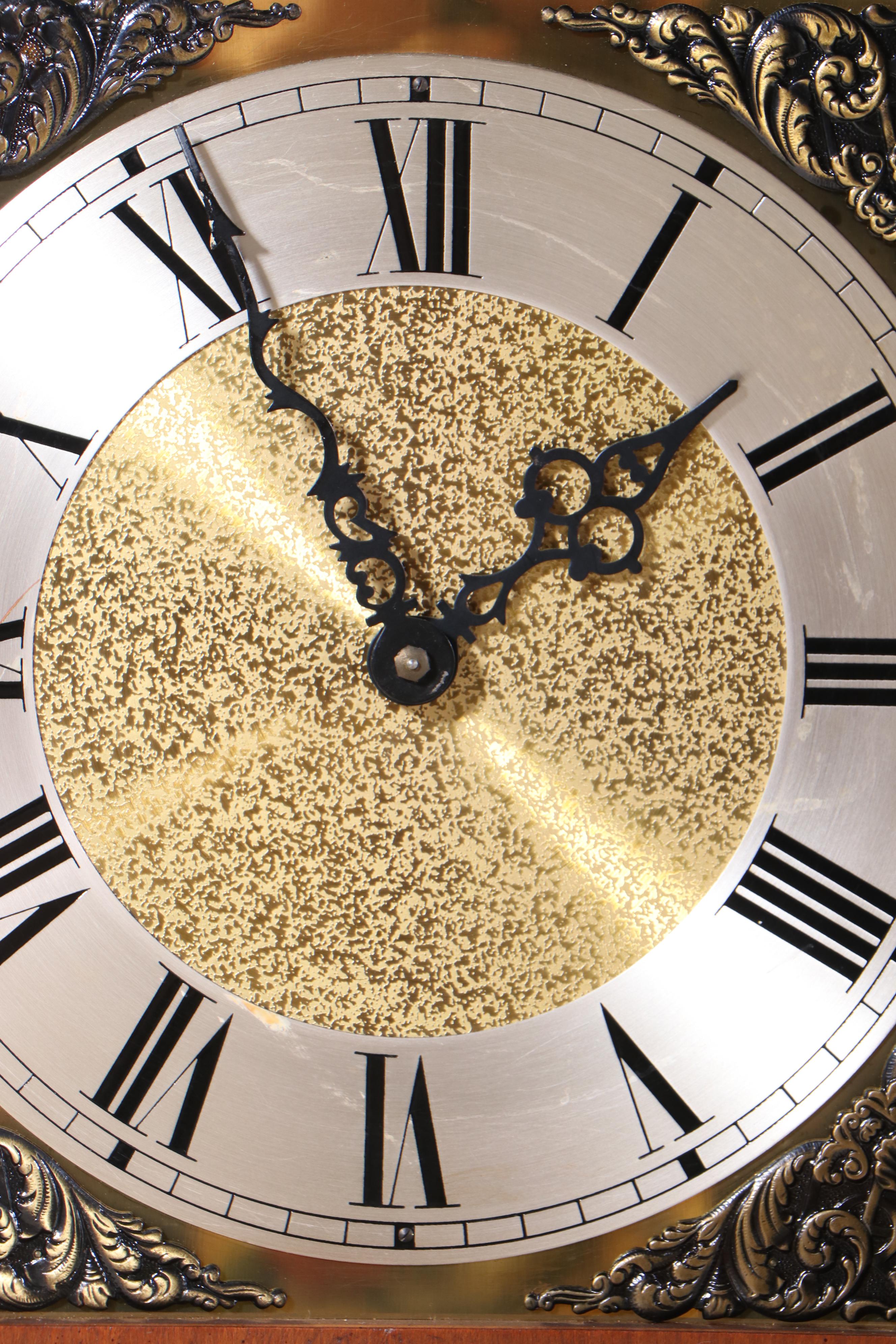 Colonial Mfg. Co. Federal Style Cherrywood Grandmother Clock