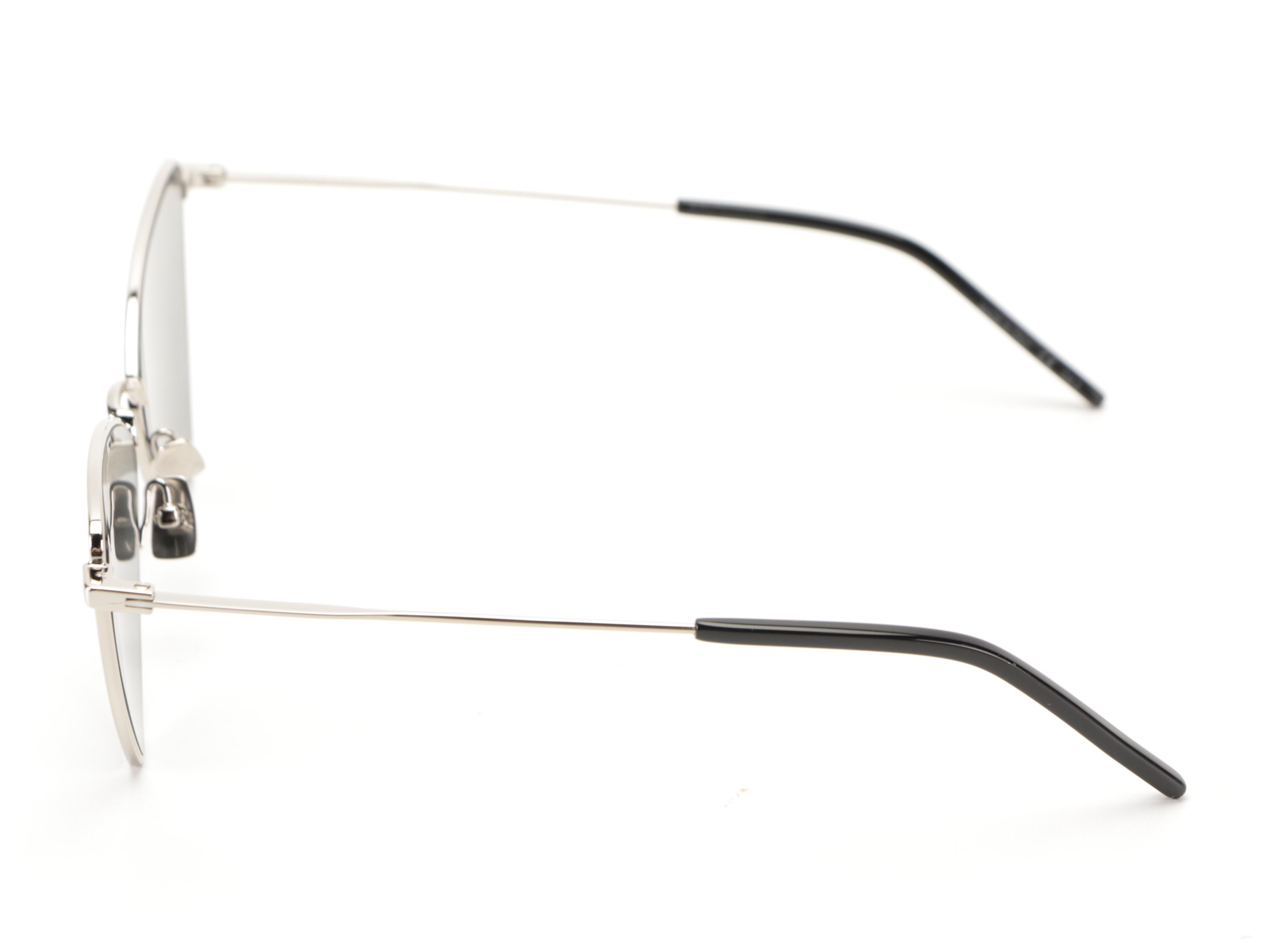 Saint Laurent SL303 Jerry Silver Metal Modified Cat Eye Sunglasses with Case